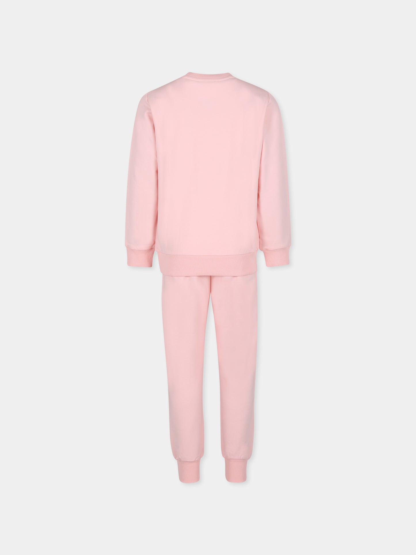 Completo rosa per bambina con logo,Moschino Kids,HUK03R LDA11 50209