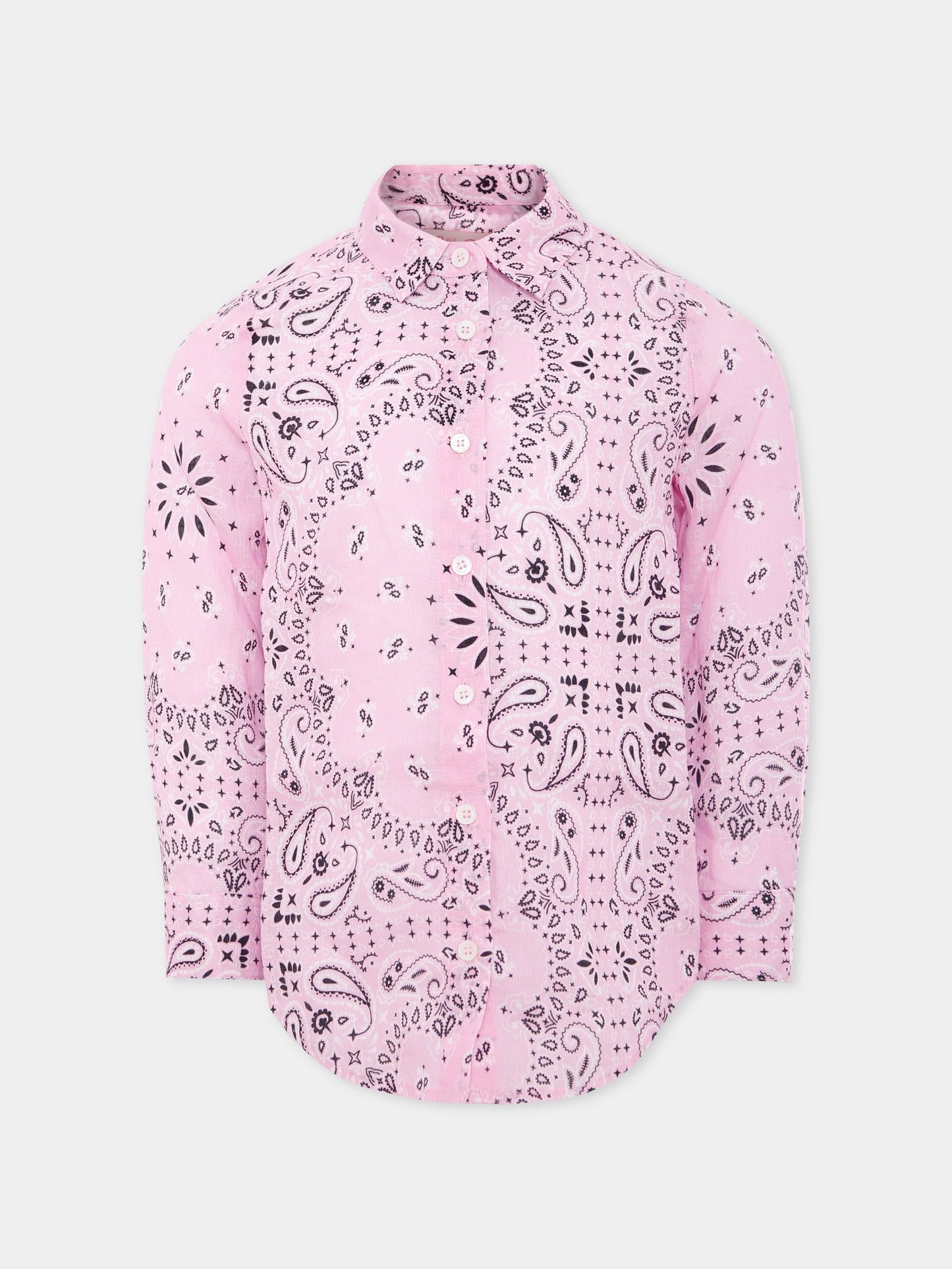 Camicia rosa per bambina con stampa paisley,Mc2 Saint Barth,BRIG003 04940H