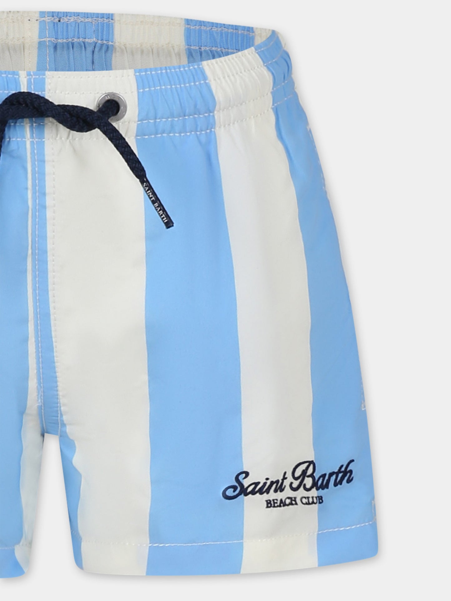 Light blue swim shorts for boy with logo