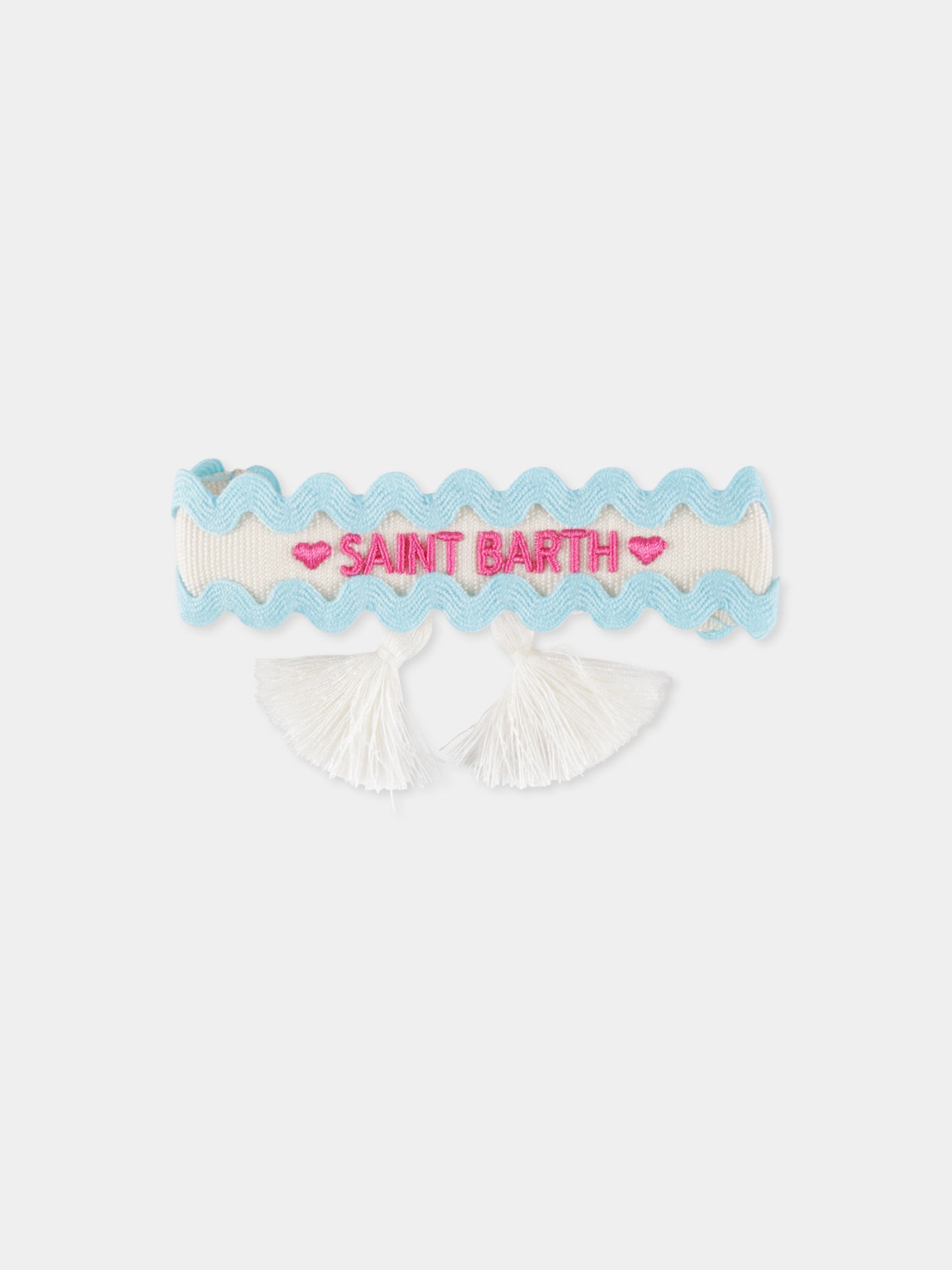 White bracelet for girl with logo