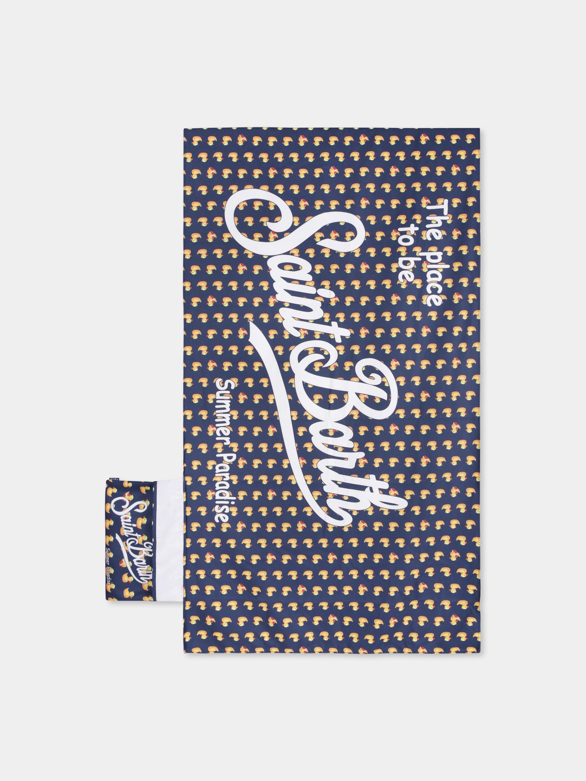 Telo mare blu per bambino con ducky e logo,Mc2 Saint Barth,AID0001 02678H