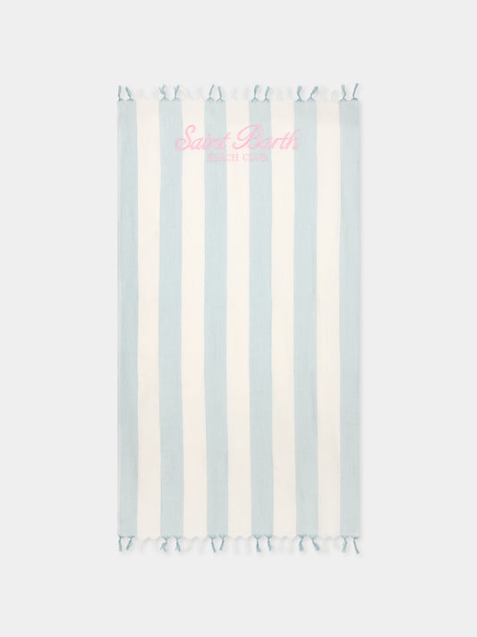 Green beach towel for girl with logo