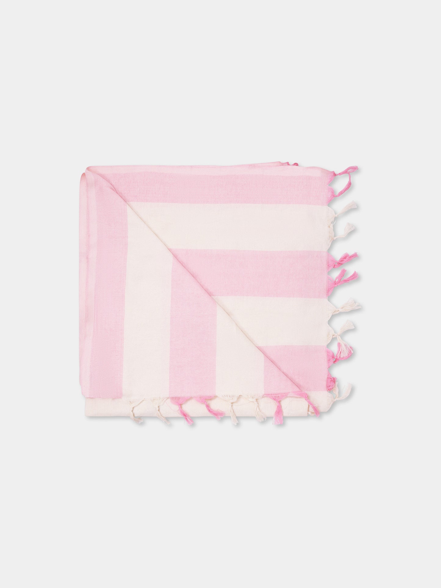 Pink beach towel for girl with logo