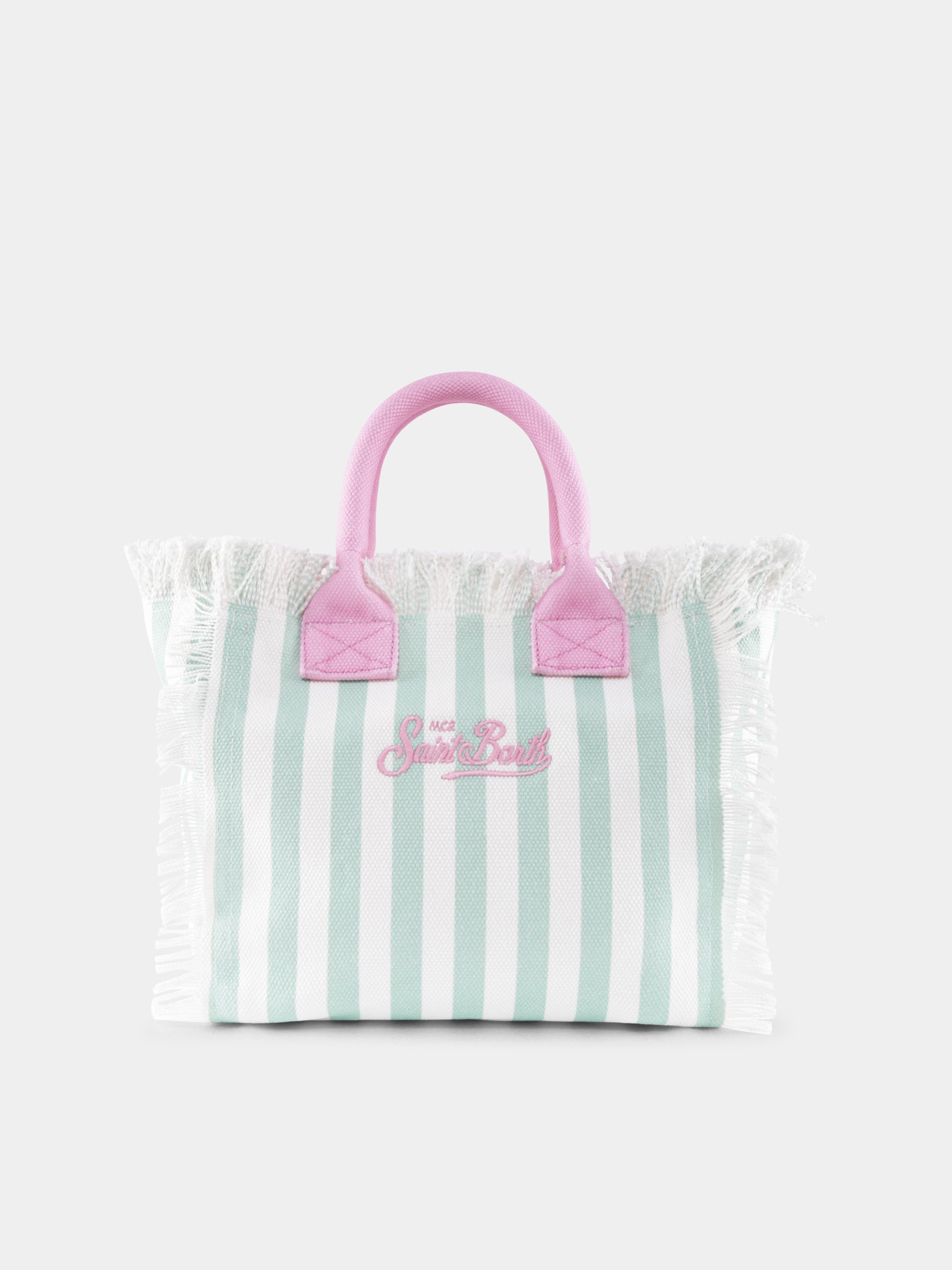 Borsa mare Colette verde per bambina con logo,Mc2 Saint Barth,COL0001 03756H