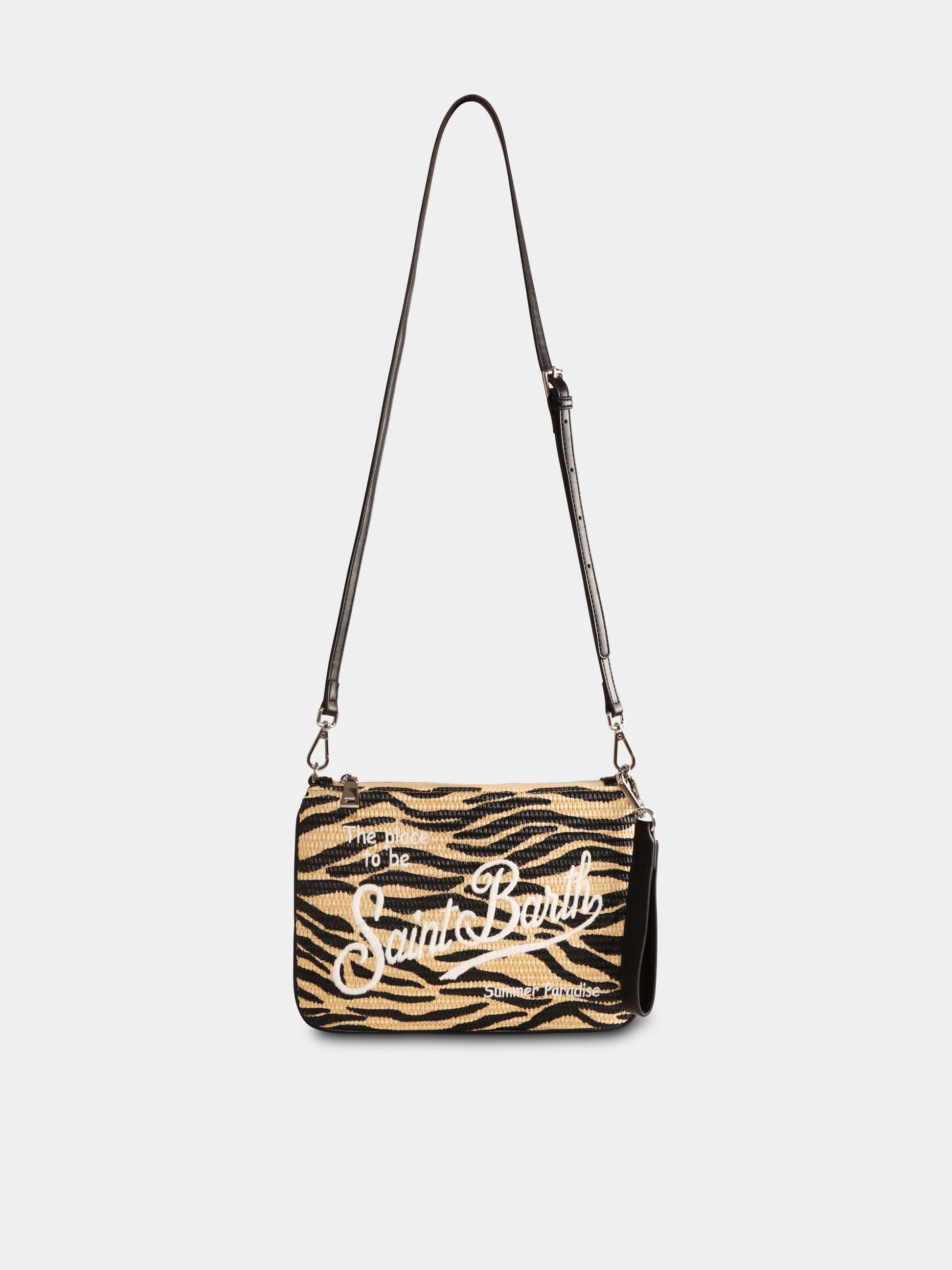 Pochette beige per bambina stampa zebrata e logo,Mc2 Saint Barth,PAR0021 04251H