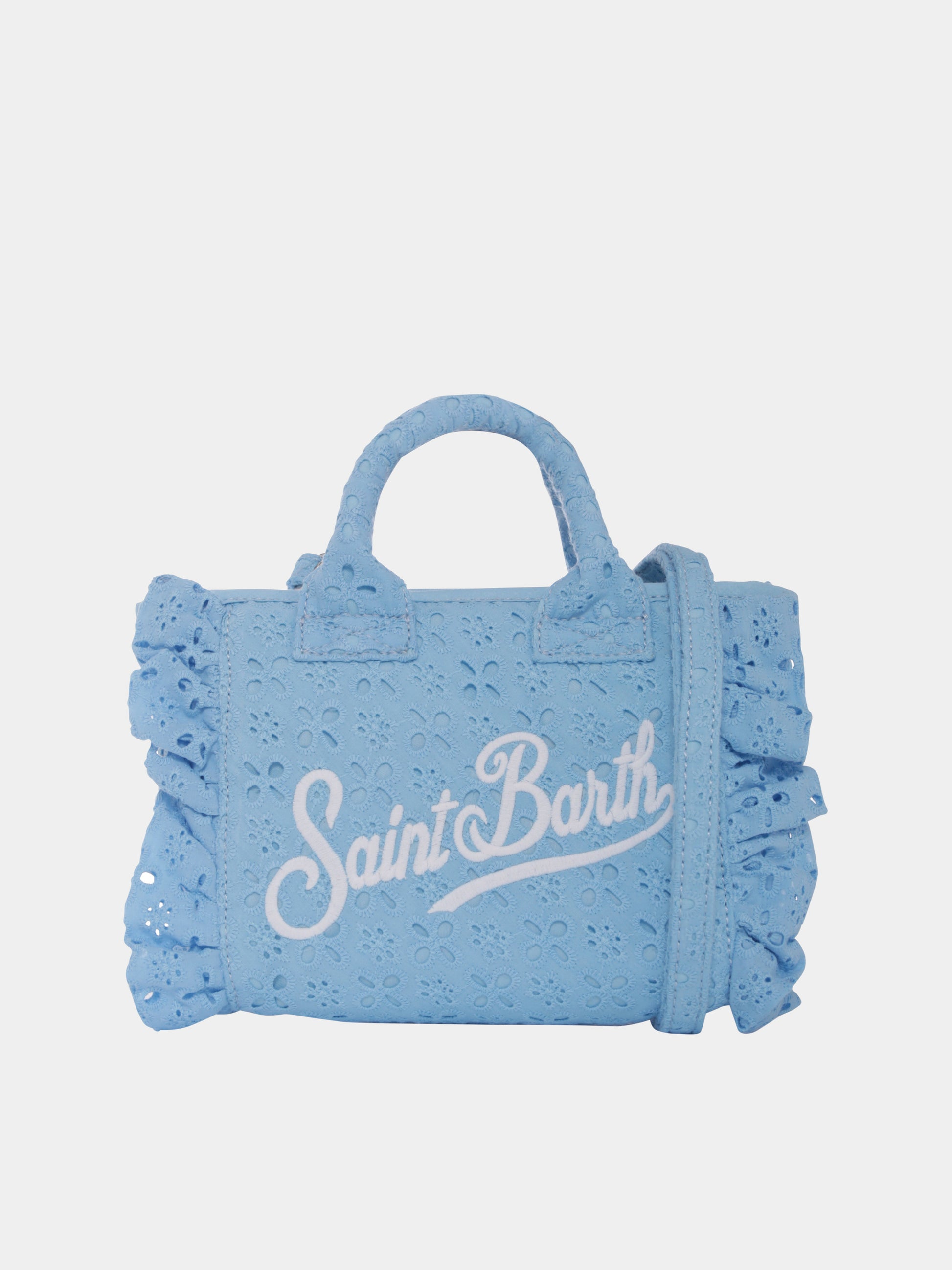 Borsa Vanity Mini celeste per bambina con logo,Mc2 Saint Barth,VAMI018 03804H