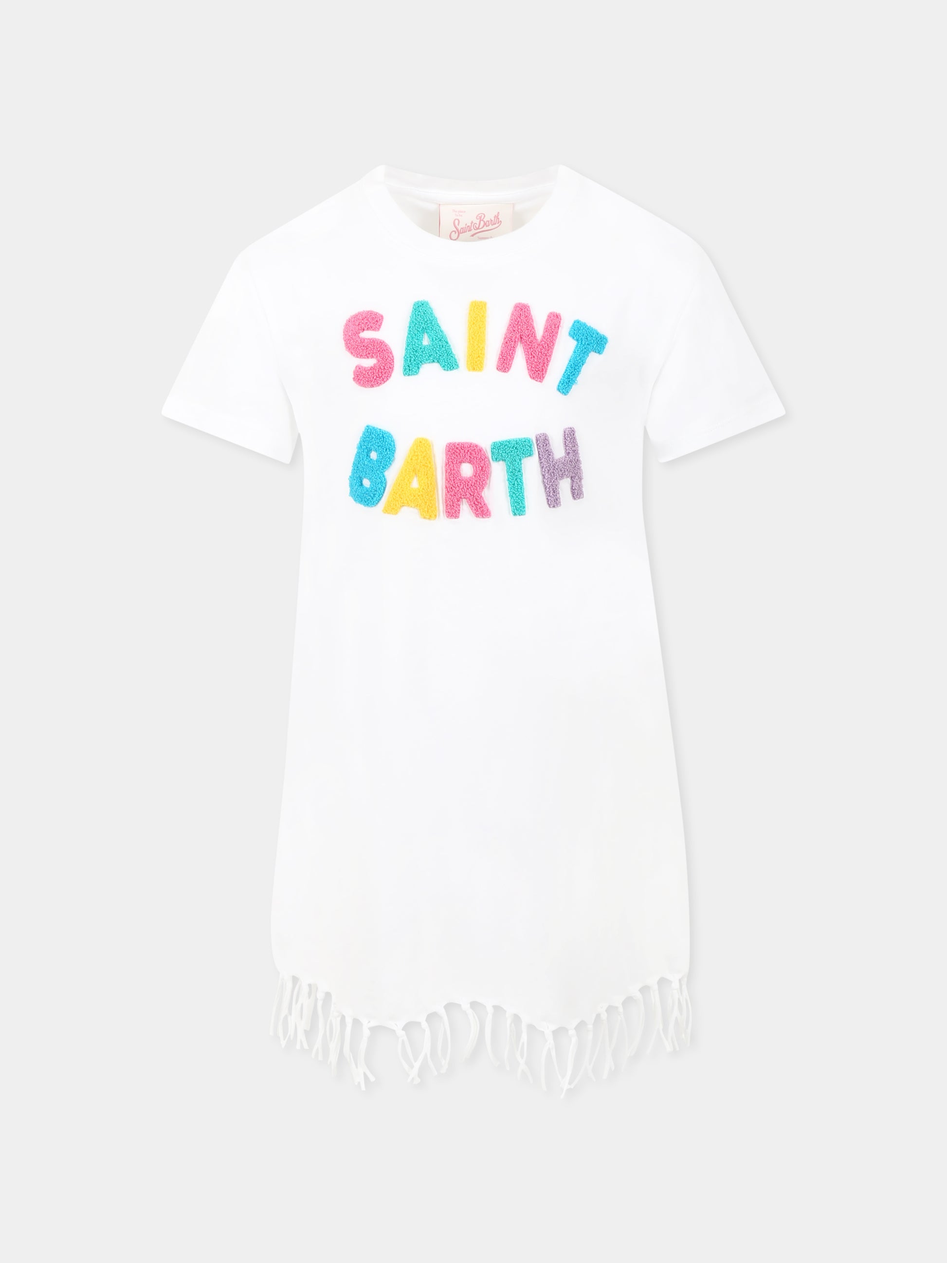 Vestito bianco per bambina con logo,Mc2 Saint Barth,ABY0001 04549H
