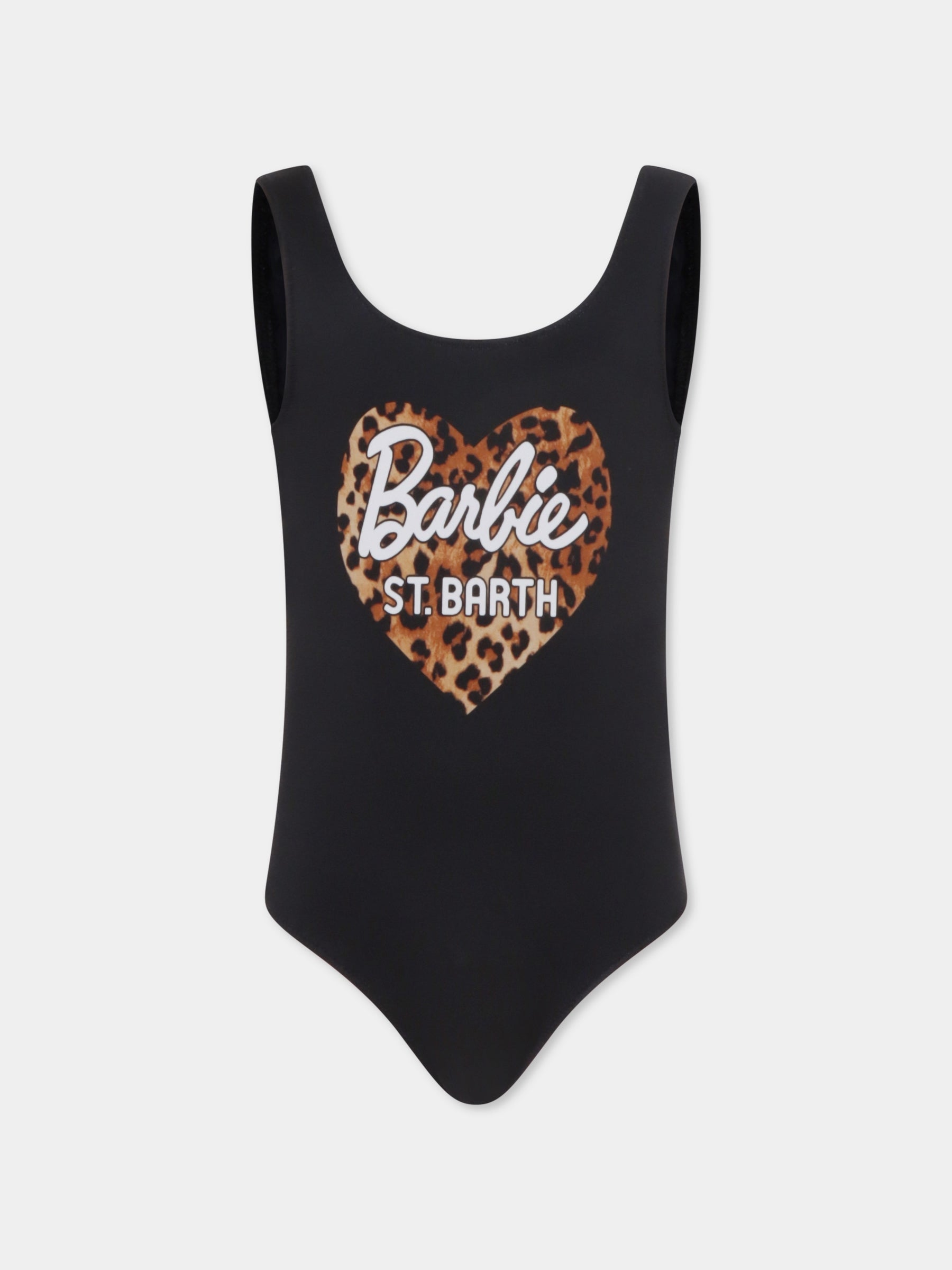 Costume intero nero per bambina con cuore,Mc2 Saint Barth,CARA001 03489H