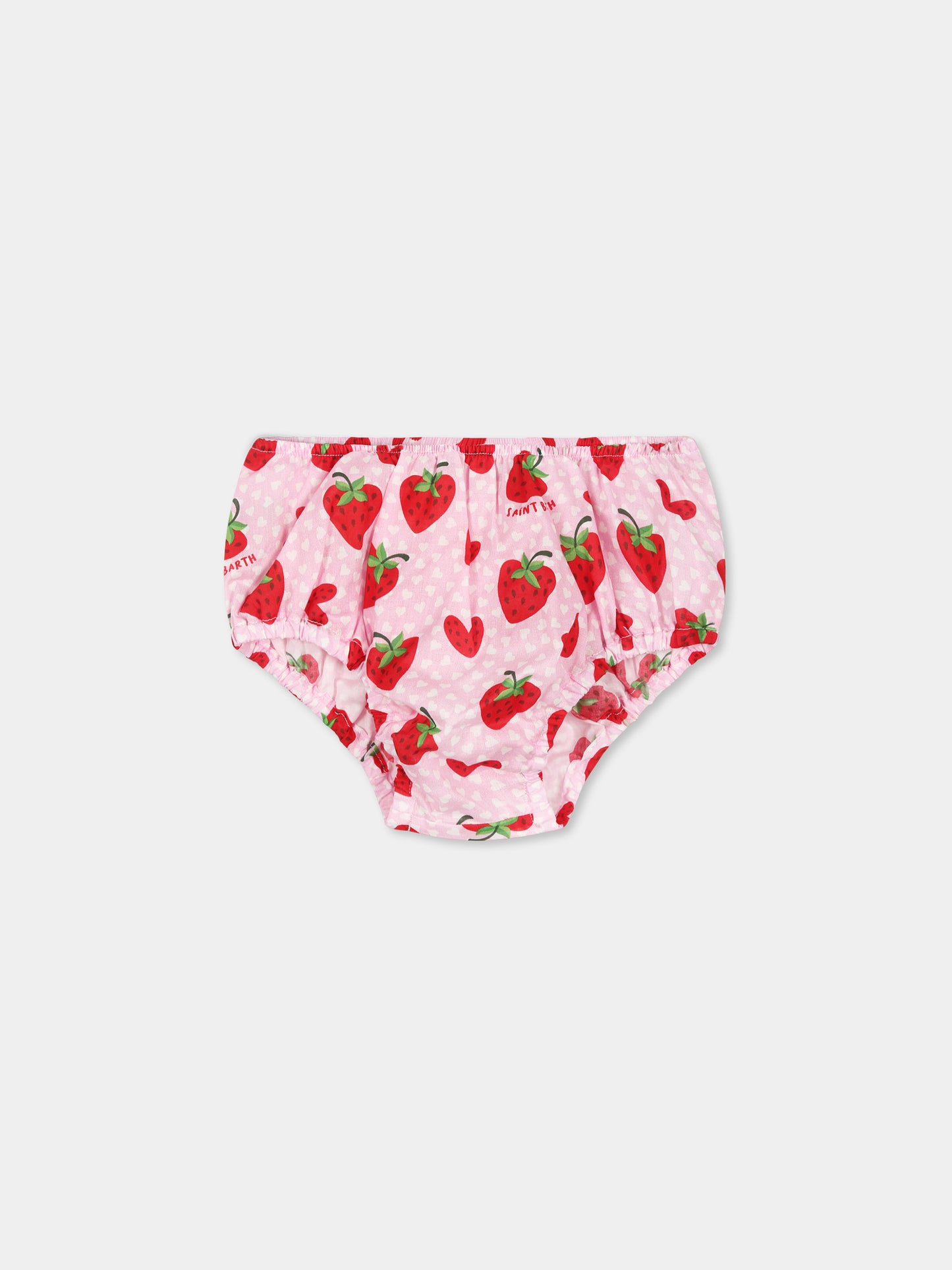 Slip rosa per neonata con fragole all over,Mc2 Saint Barth,PIM001 01321H