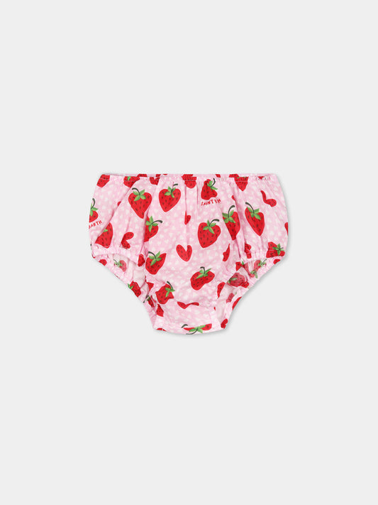 Slip rosa per neonata con fragole all over,Mc2 Saint Barth,PIM001 01321H