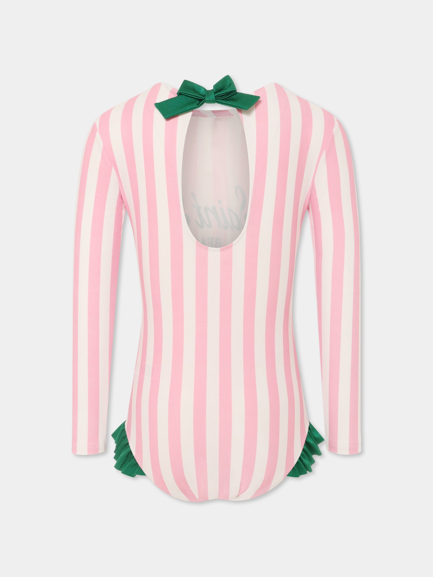 Costume intero rosa per bambina con logo,Mc2 Saint Barth,CRES0001 03758H