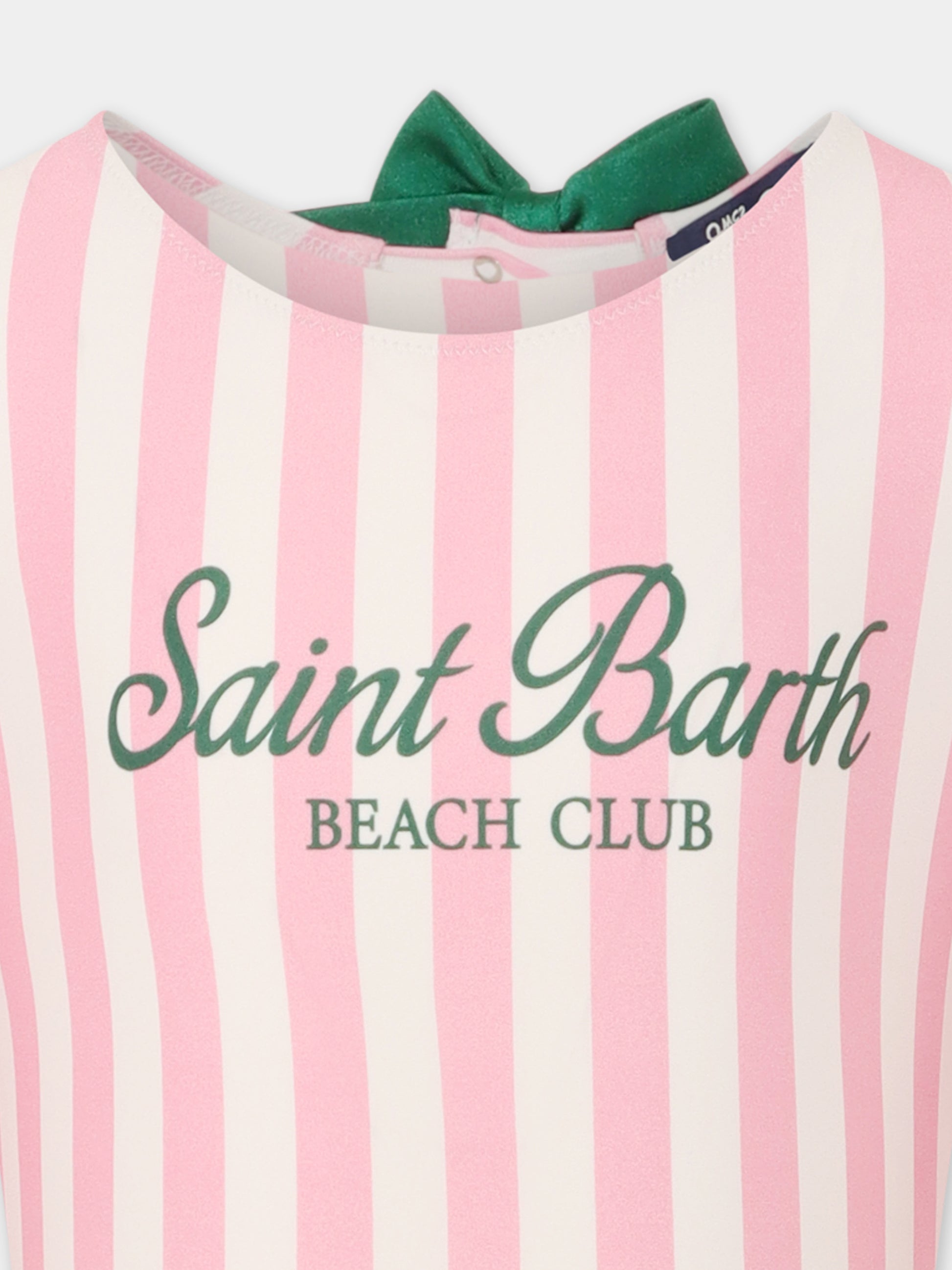 Costume intero rosa per bambina con logo,Mc2 Saint Barth,CRES0001 03758H