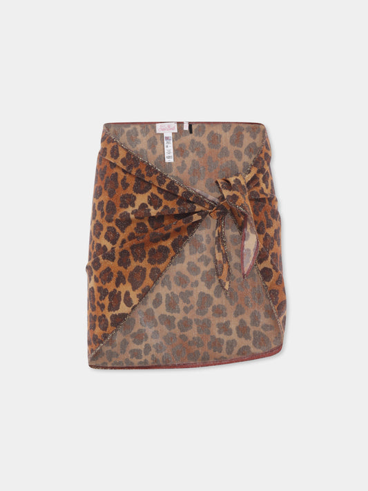 Copricostume marrone con stampa maculata,Mc2 Saint Barth,SER0003 01433H