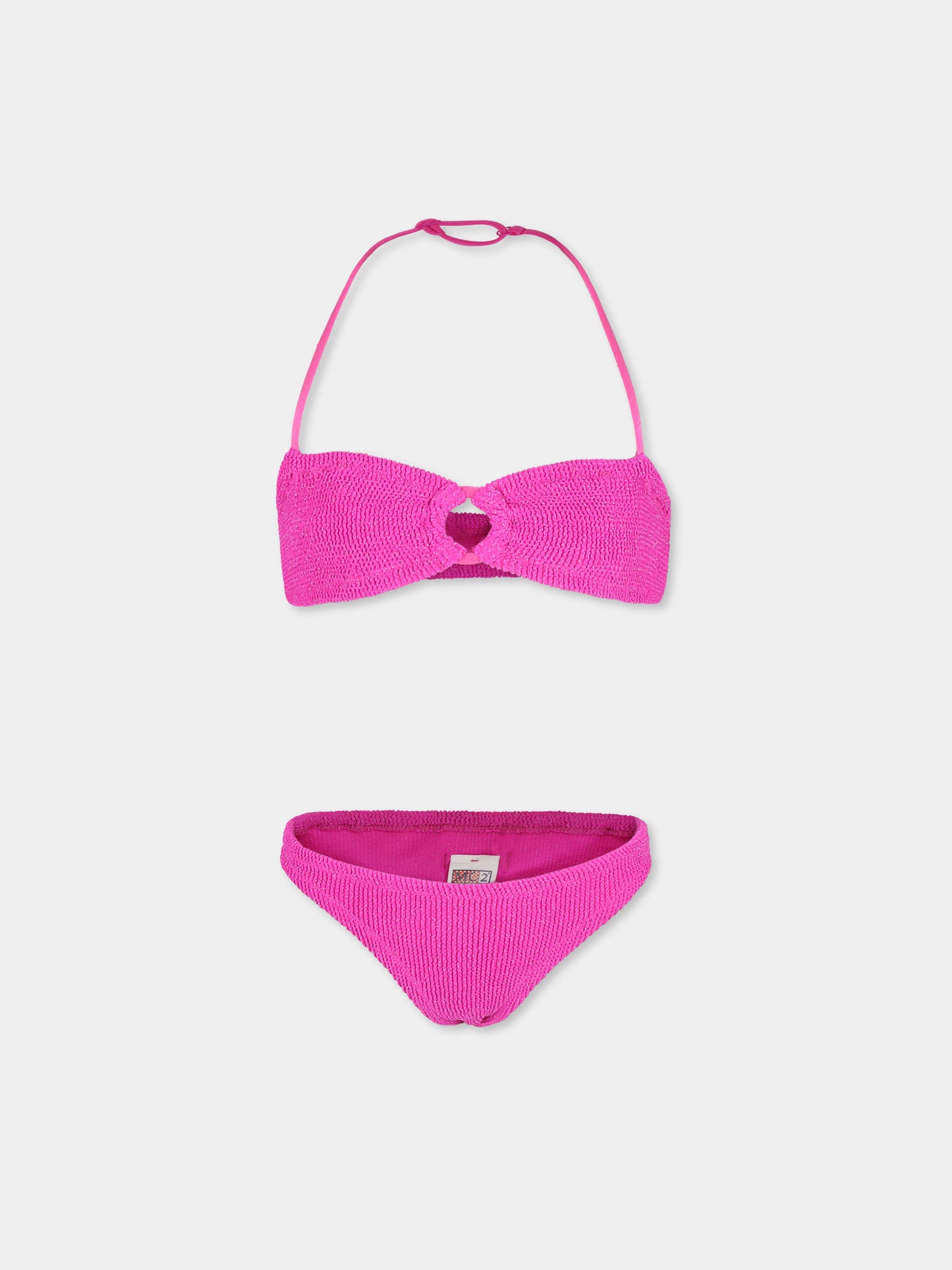 Bikini fucsia per bambina con logo,Mc2 Saint Barth,KHL0001 01038H