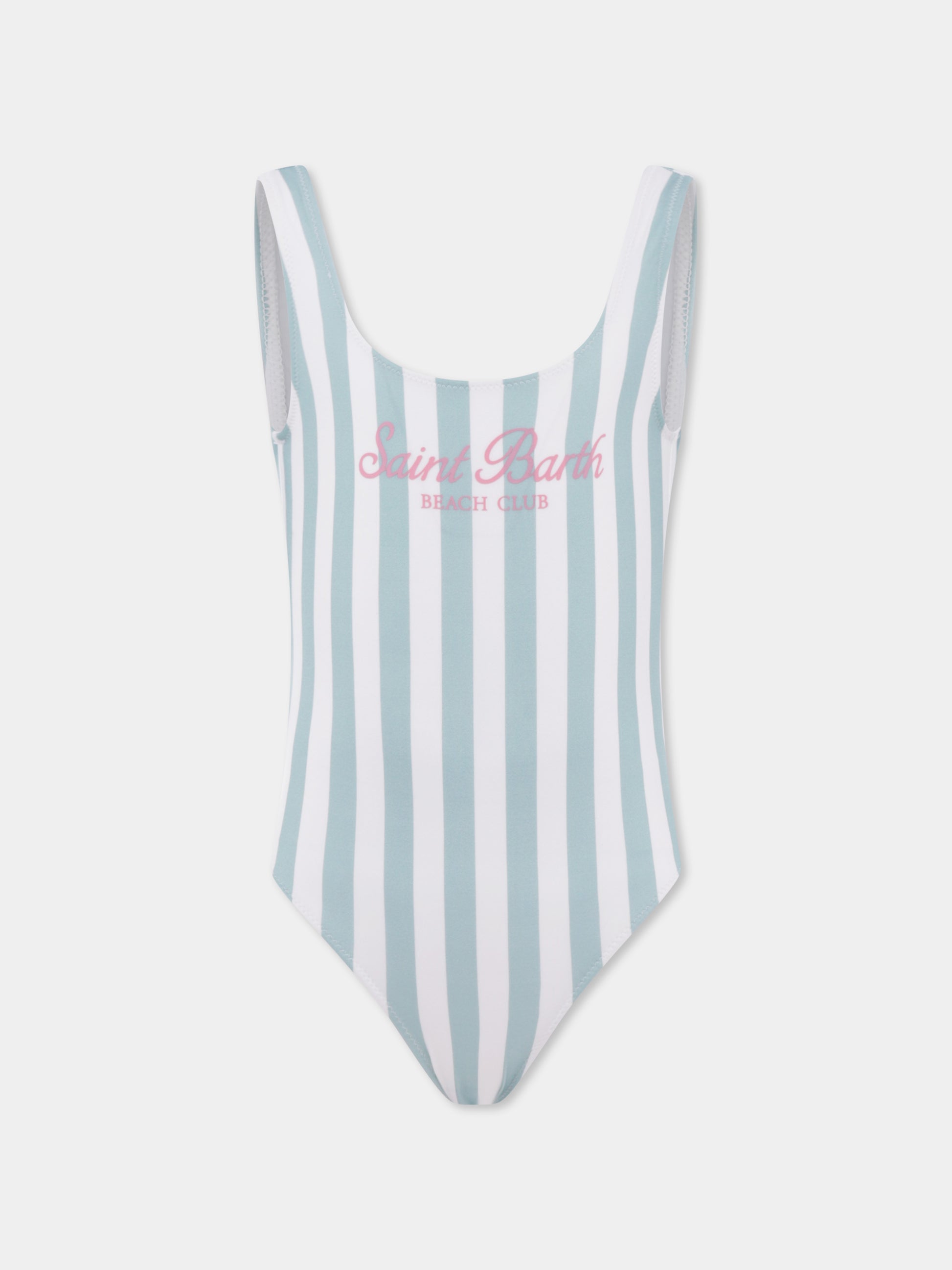 Costume intero verde per bambina con logo,Mc2 Saint Barth,CARA001 03760H