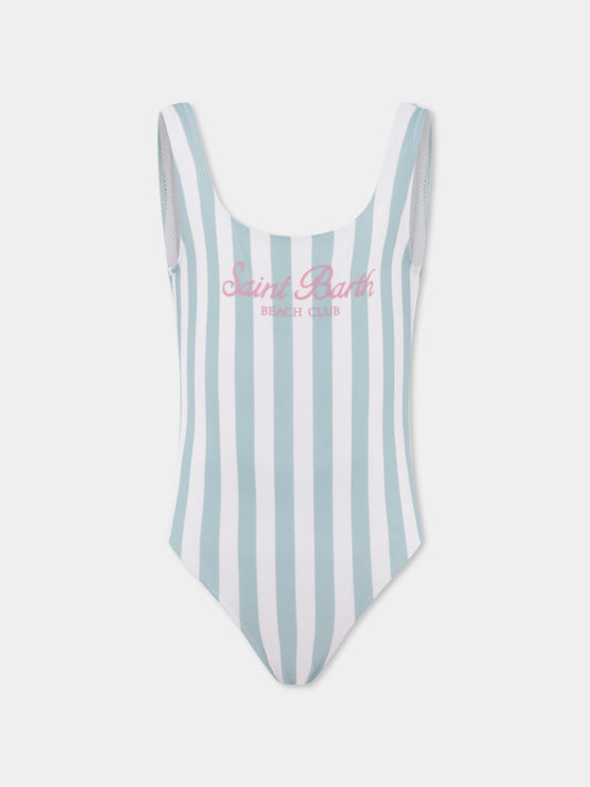 Costume intero verde per bambina con logo,Mc2 Saint Barth,CARA001 03760H