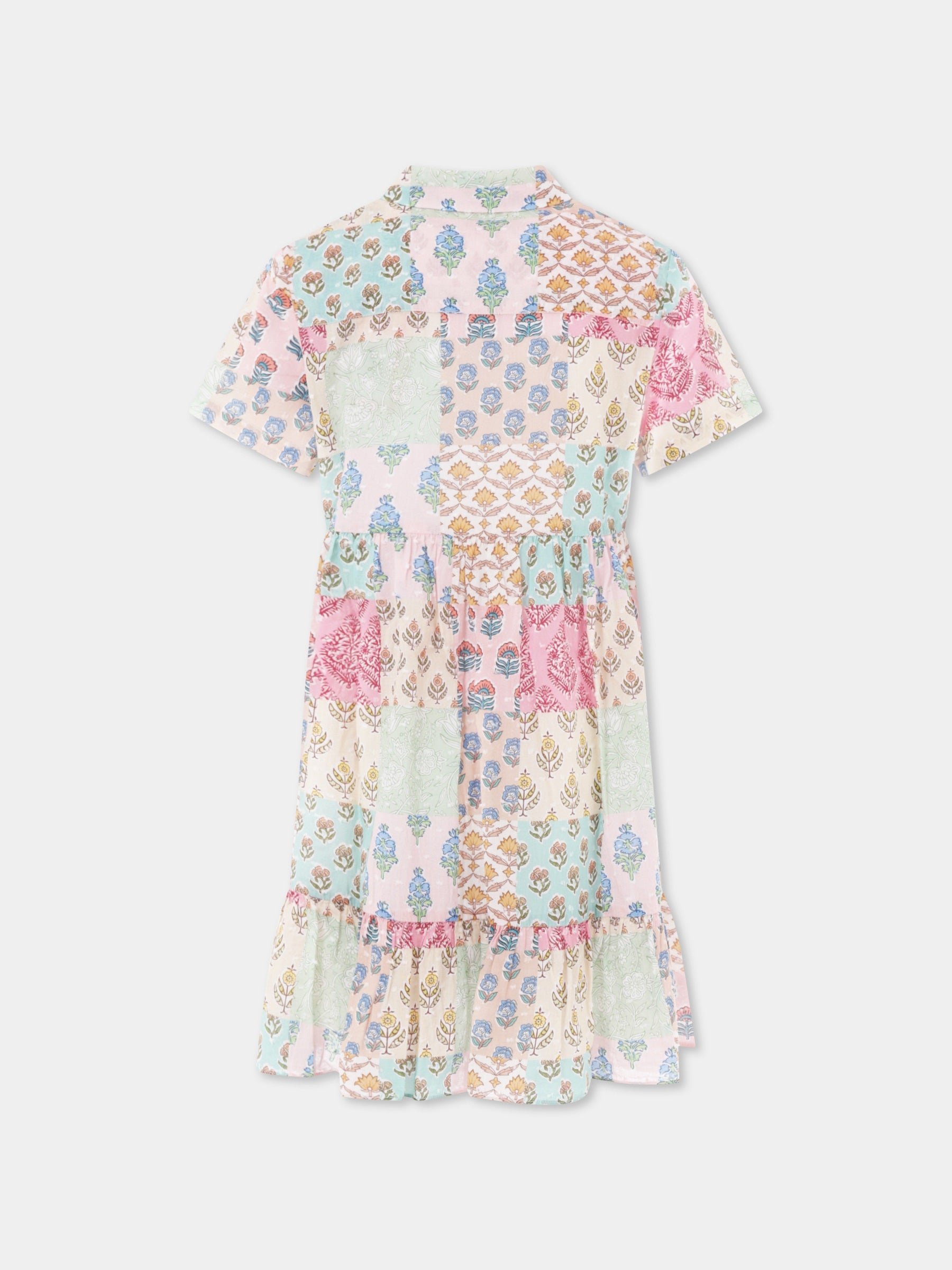 Vestito multicolor per bambina con stampa patchwork,Mc2 Saint Barth,MSS0001 02328H