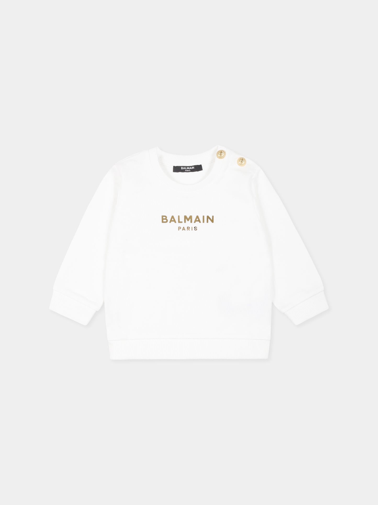 White sweatshirt for babykids with logo