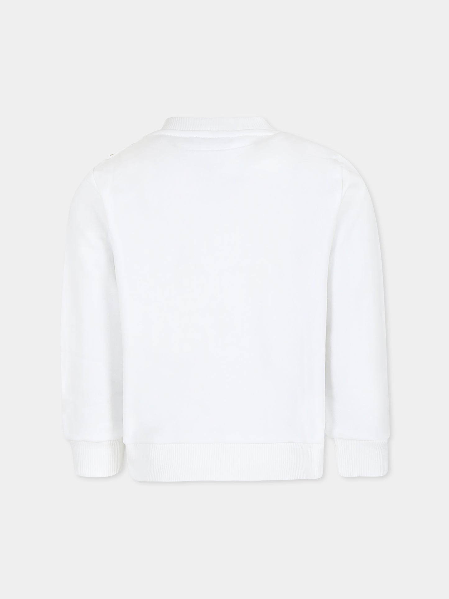 White sweatshirt for girl with logo