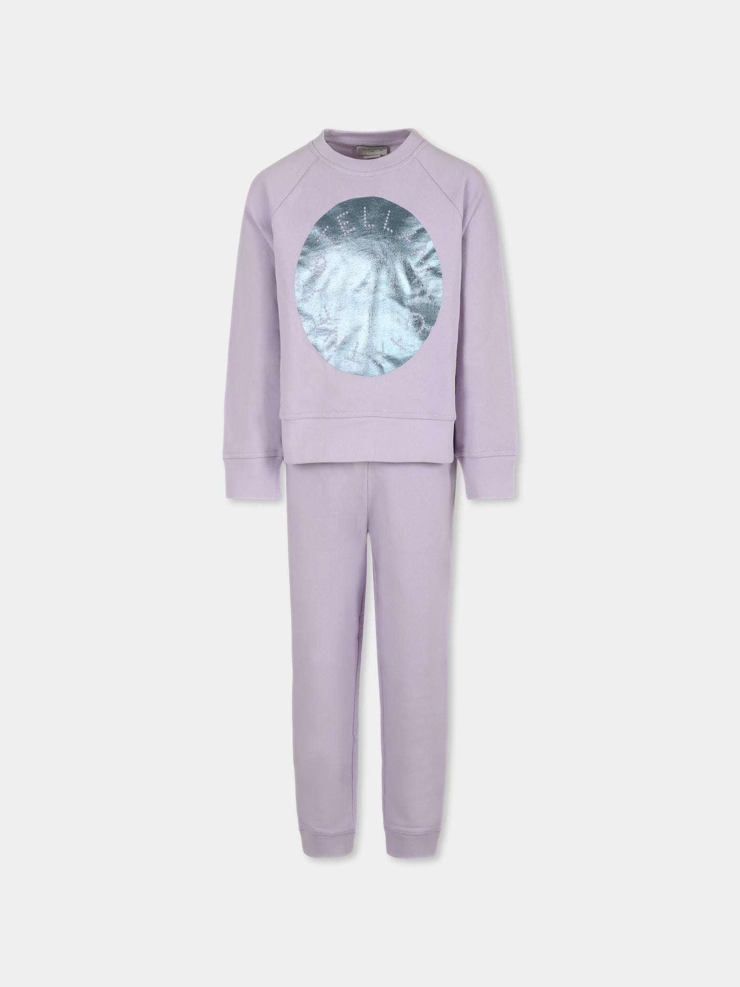 Completo viola per bambina con logo,Stella Mccartney Kids,TU3A70 Z0499 572