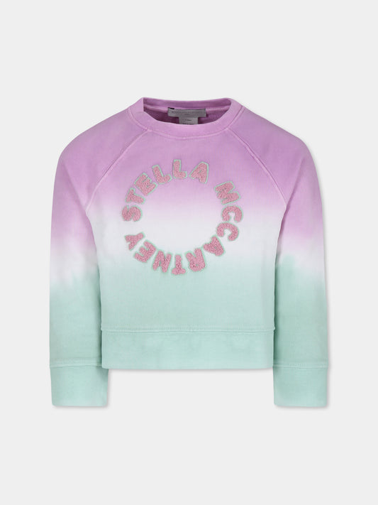 Felpa viola per bambina con logo,Stella Mccartney Kids,TU4B00 Z0499 999
