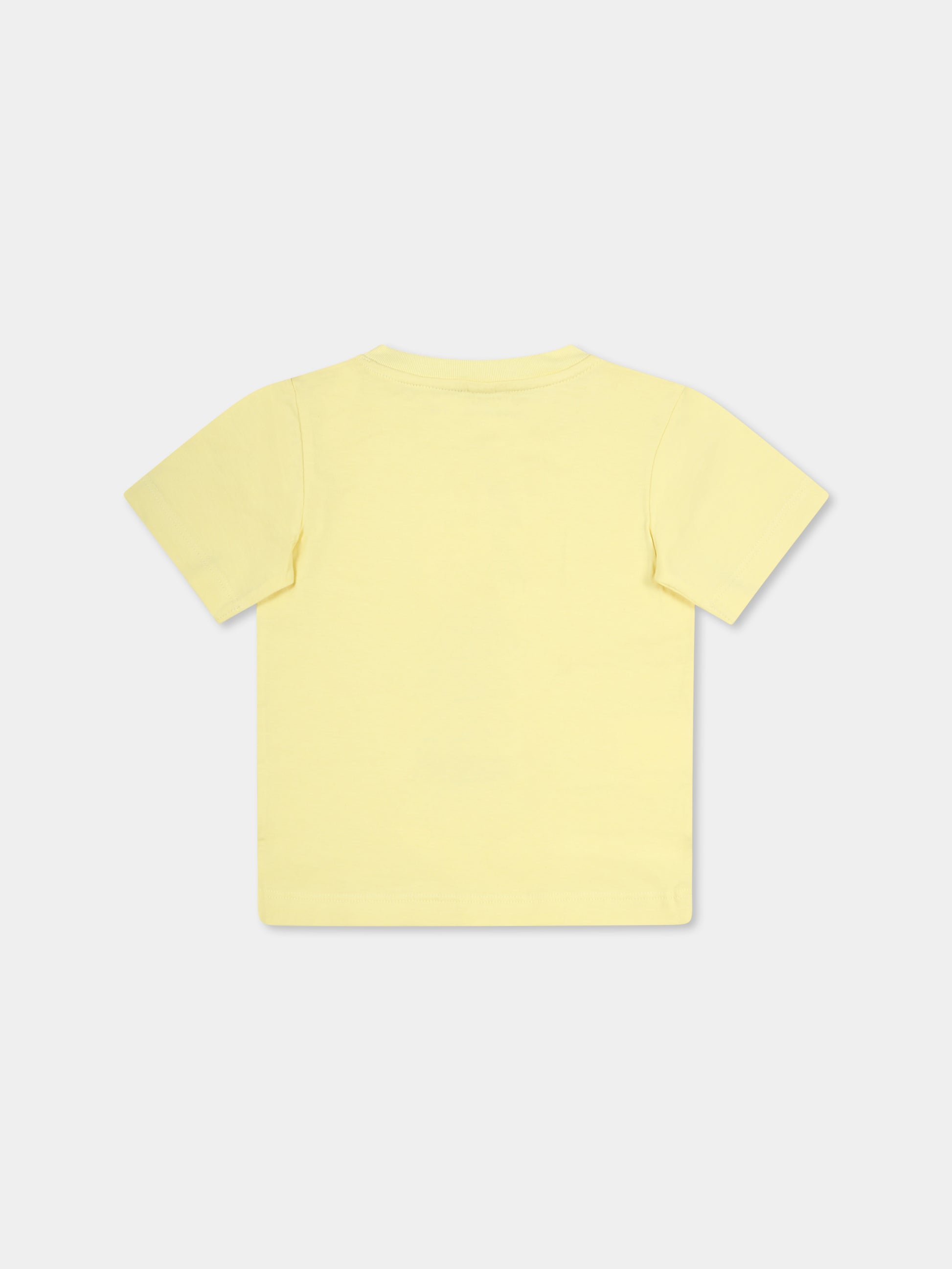 T-shirt gialla per neonato con stampa hamburger,Stella Mccartney Kids,TU8501 Z0434 229