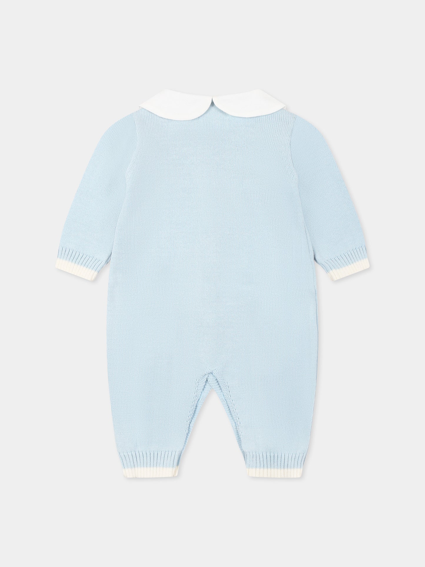 Light blue babygrow for baby boy with bees