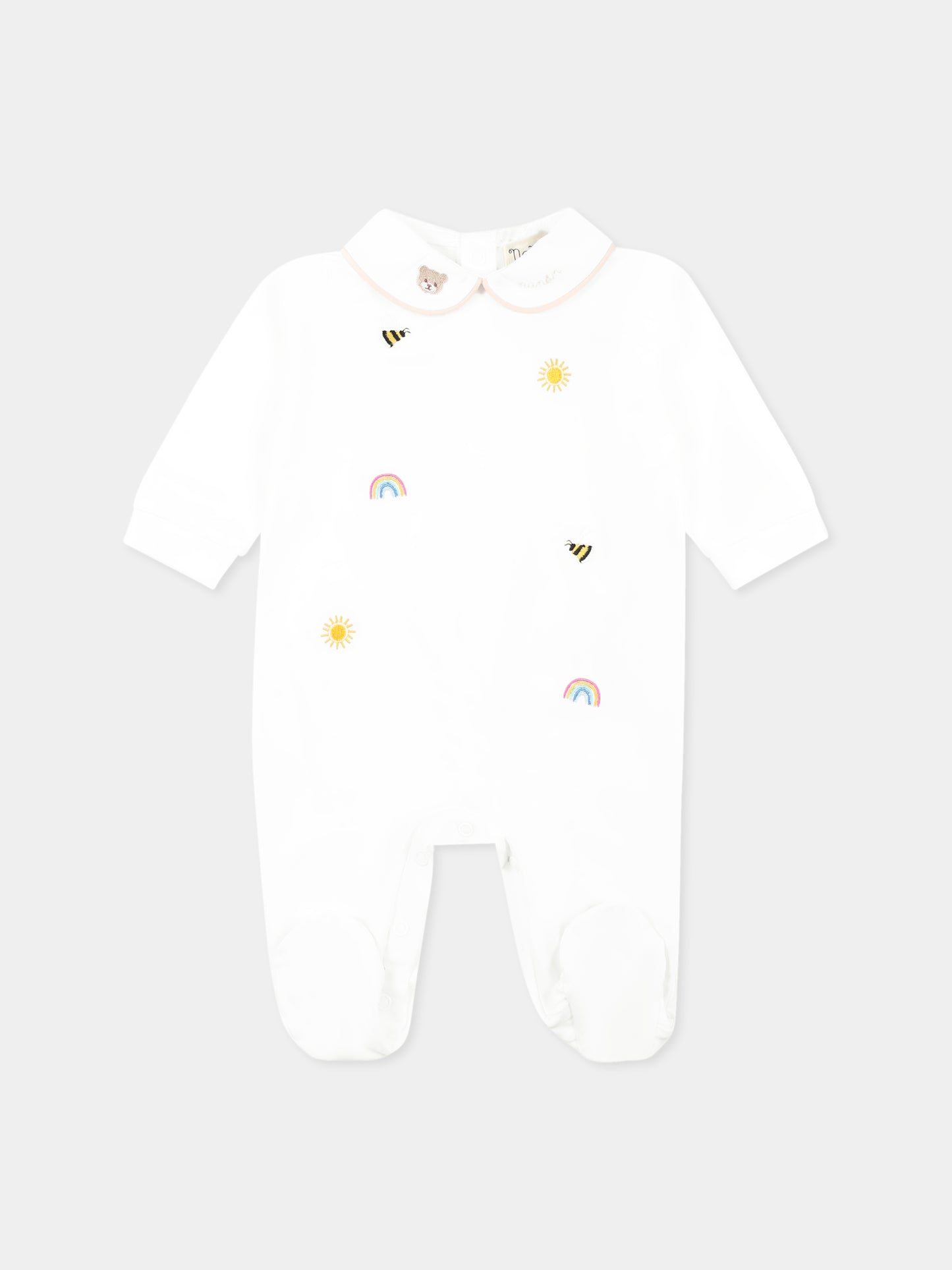White babygrow for babykids with bees