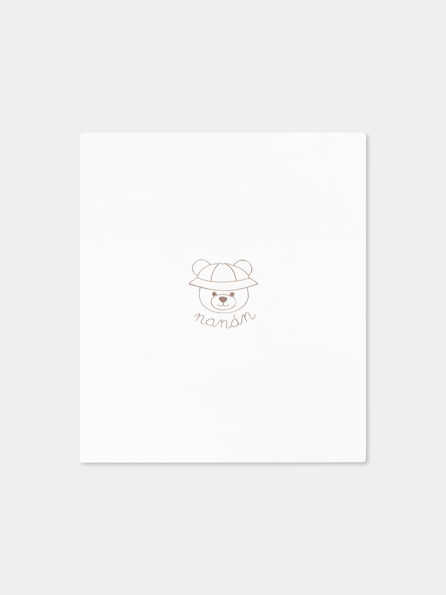 White blanket for baby boy with bear