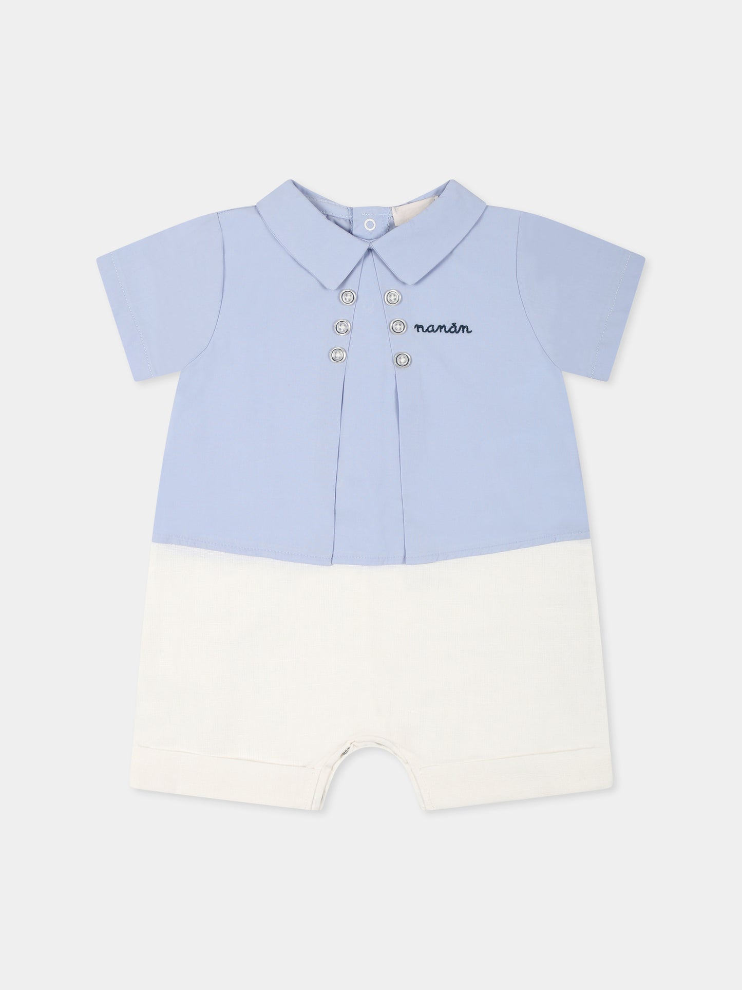 Pagliaccetto celeste per neonato con logo,Nanán,E25137A