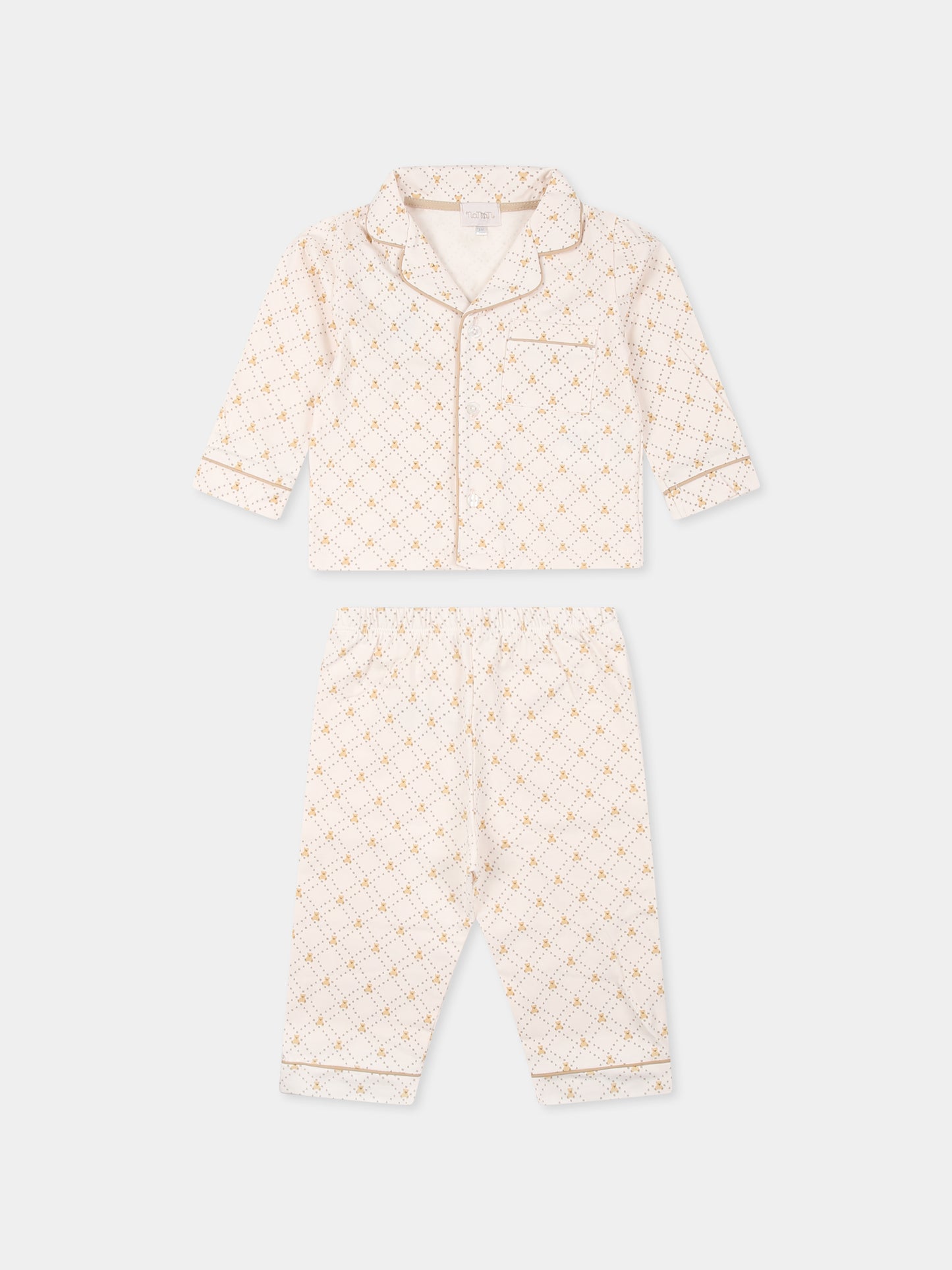 Pigiama rosa per neonata con orsetti all over,Nanán,E25178R