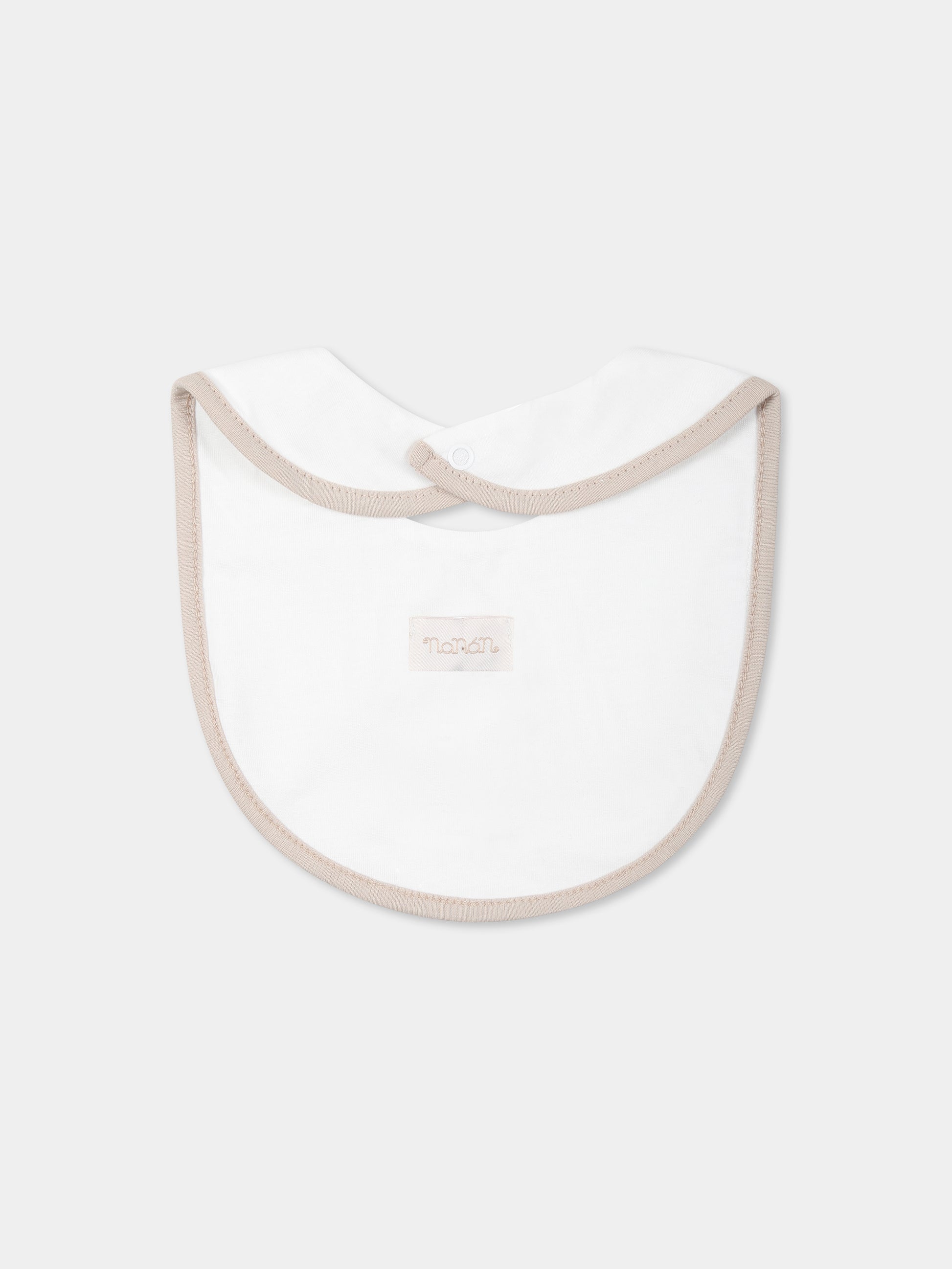 Bavaglino bianco per neonata con api e logo,Nanán,E25407B