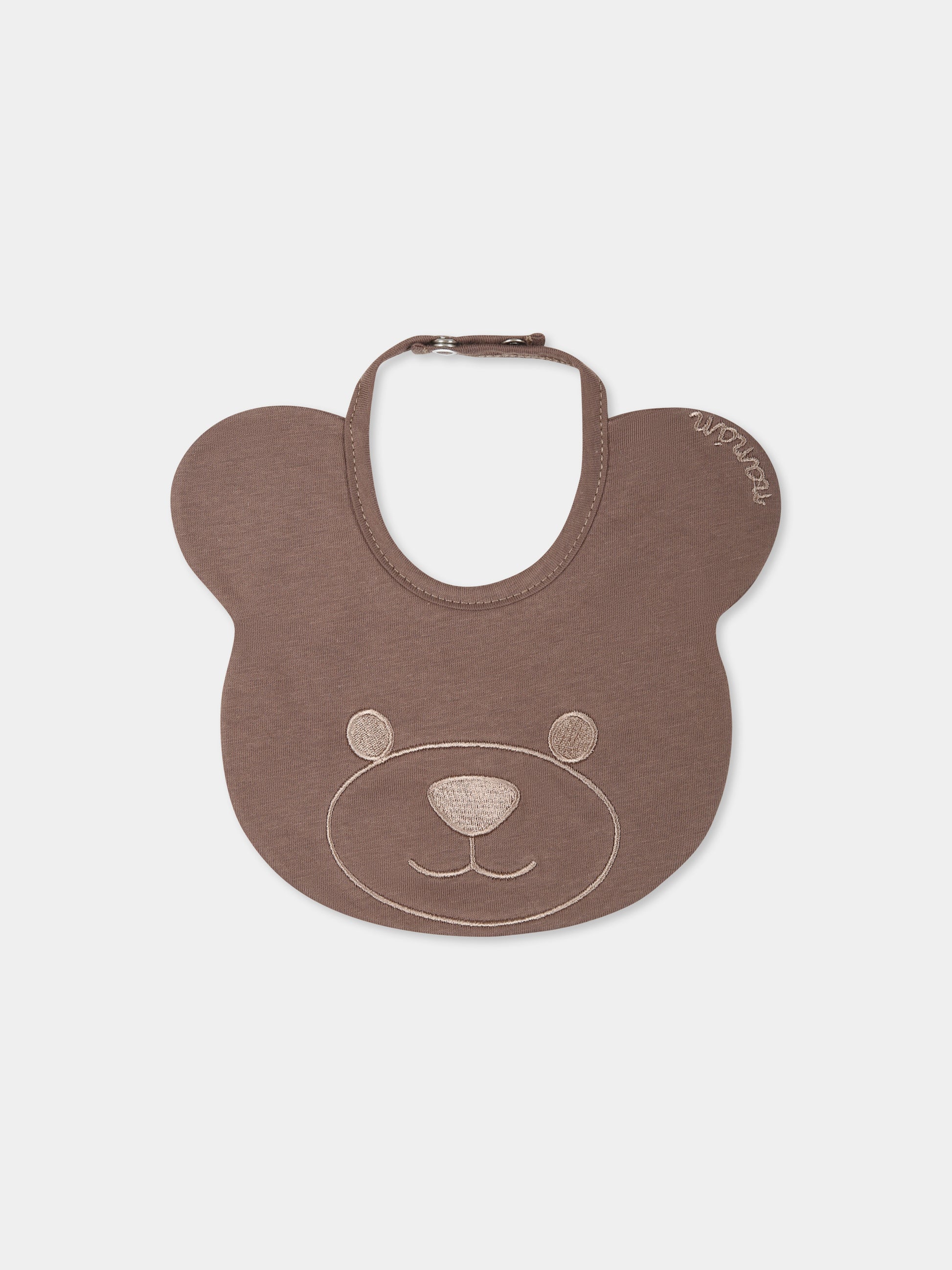 Bavaglino marrone per neonato con orso,Nanán,E25110M