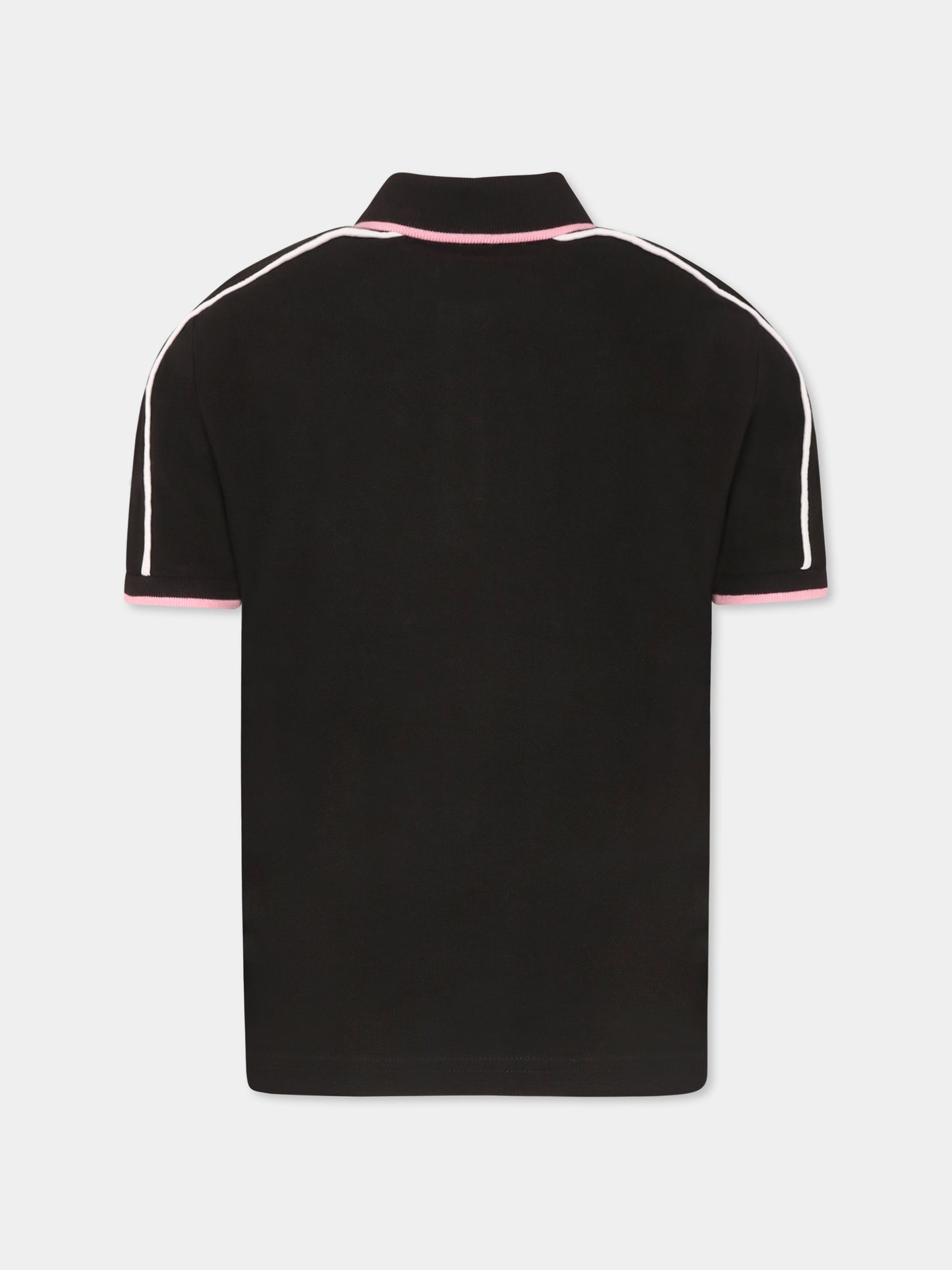 Polo nera per bambino con logo,Boss,J52695 09B