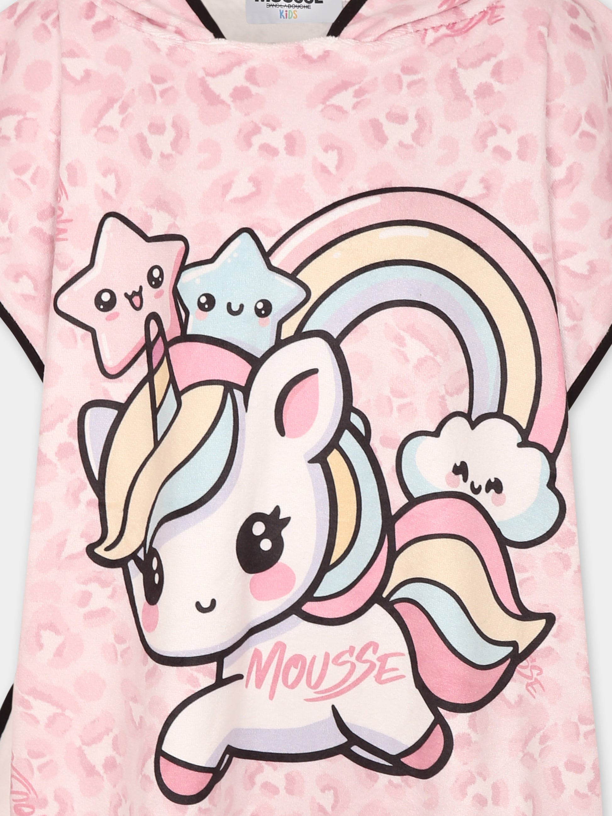 Accappatoio rosa per bambina con unicorno,Mousse Kids,SKPH372