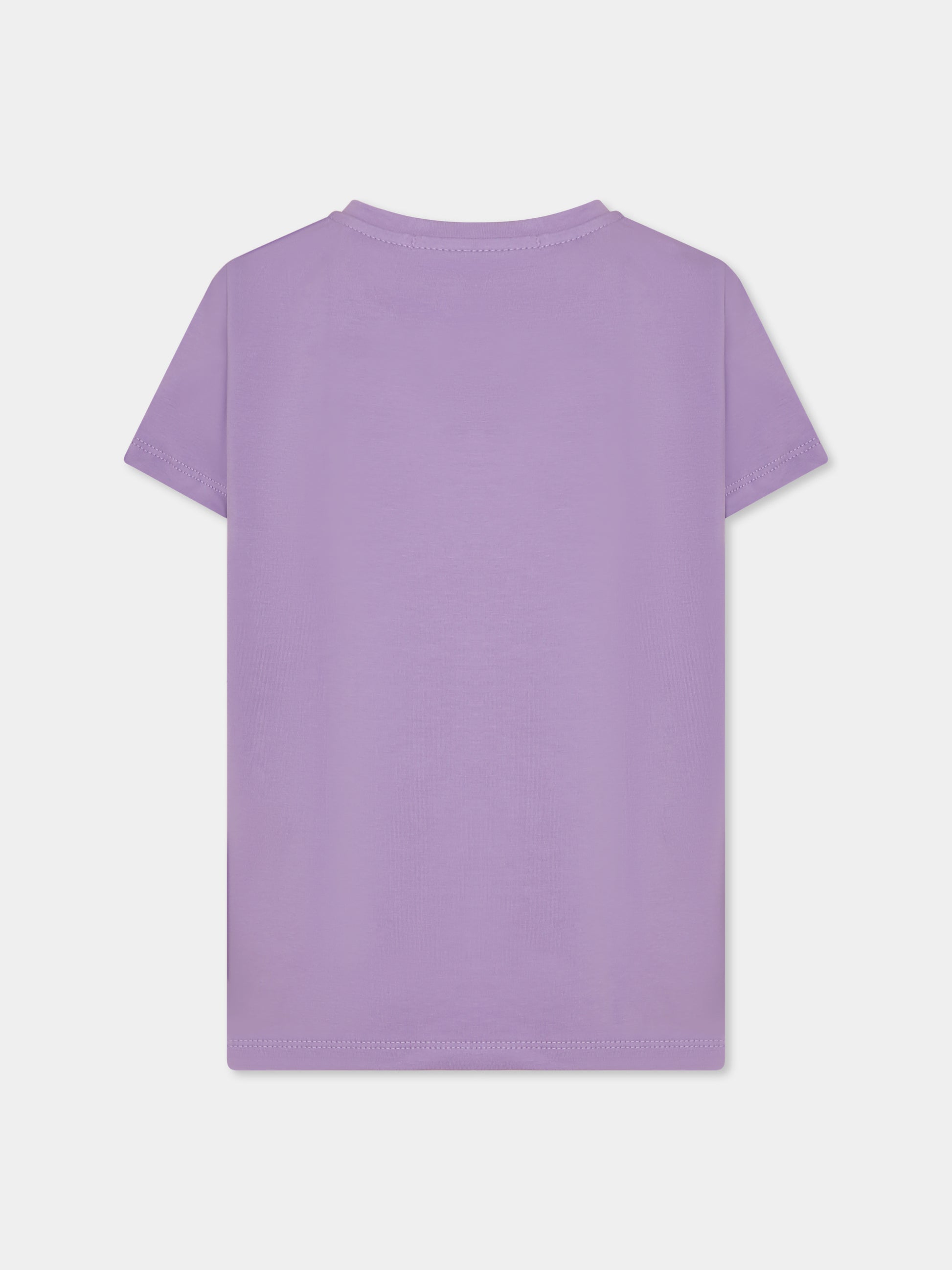 T-shirt viola per bambina con bambola,Mousse Kids,SKTS374L