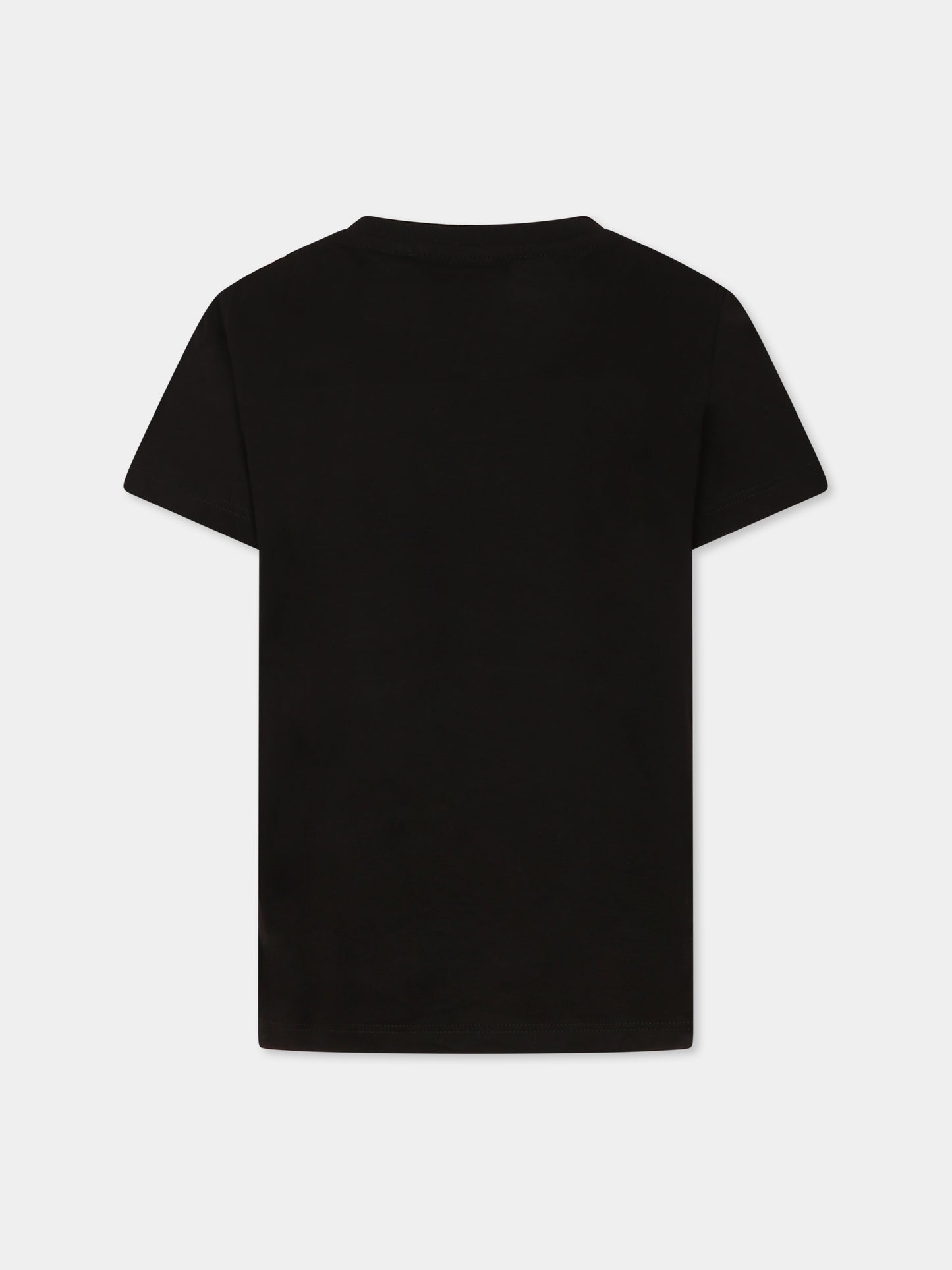 T-shirt nera per bambino con squalo,Mousse Kids,SKTS382B