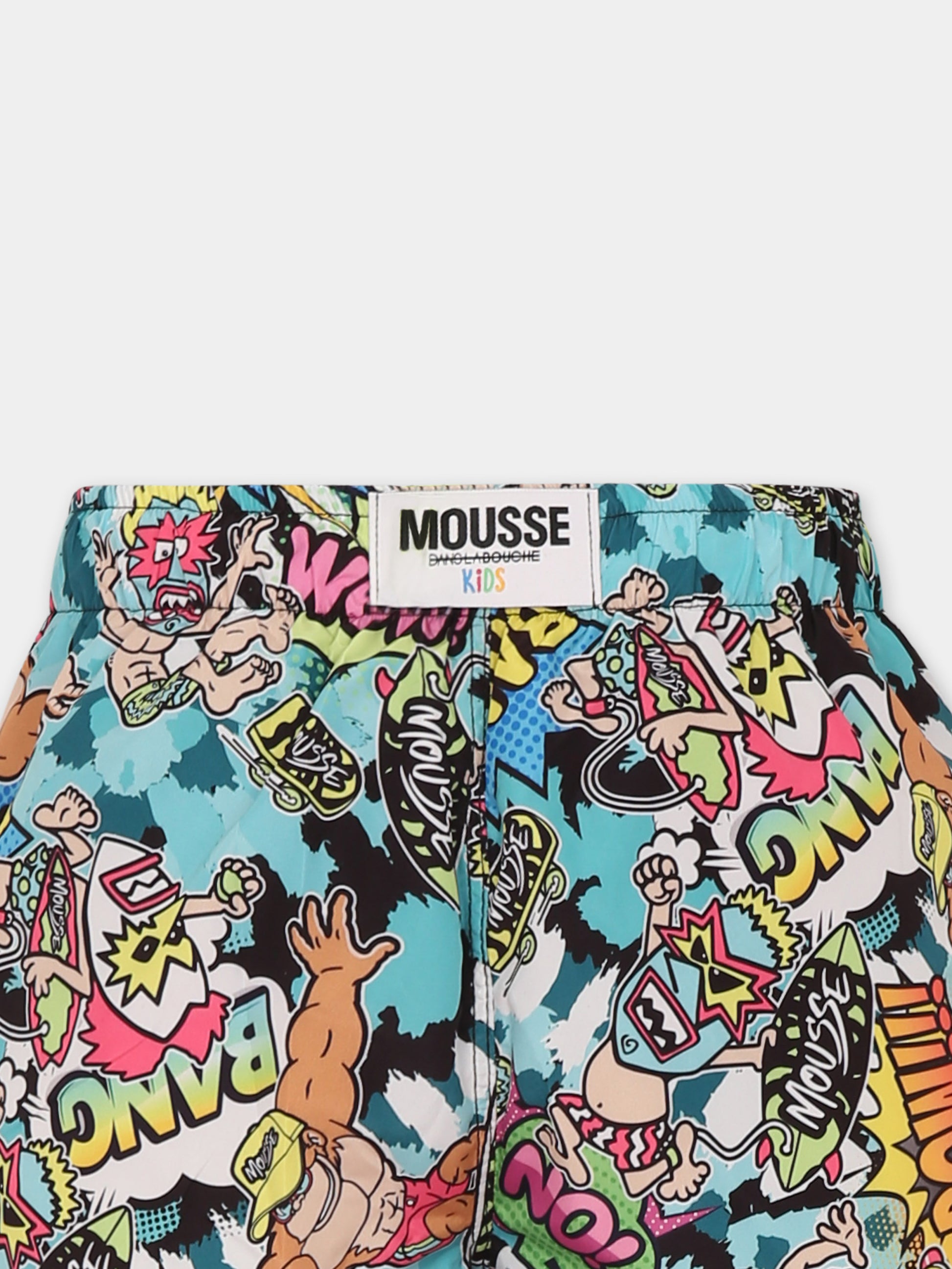 Boxer mare multicolor per bamibno con scimmia e mostri maori,Mousse Kids,SKSB383