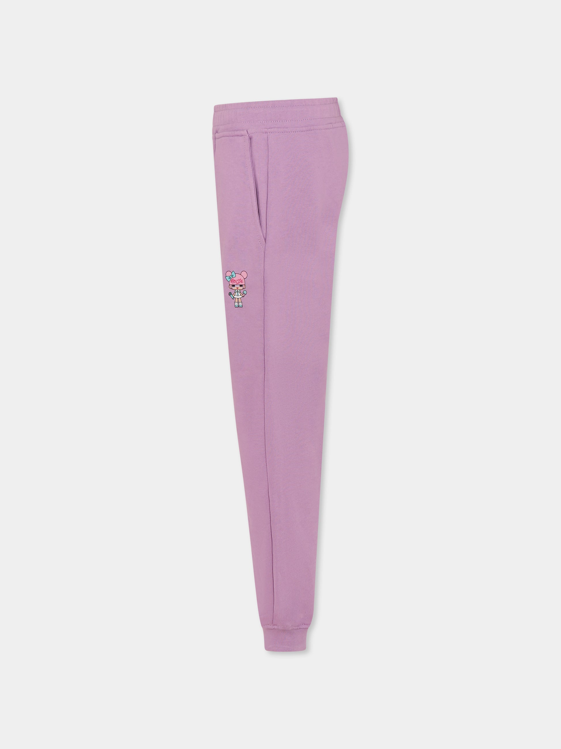 Pantaloni viola per bambina con bambola,Mousse Kids,SKPF374L