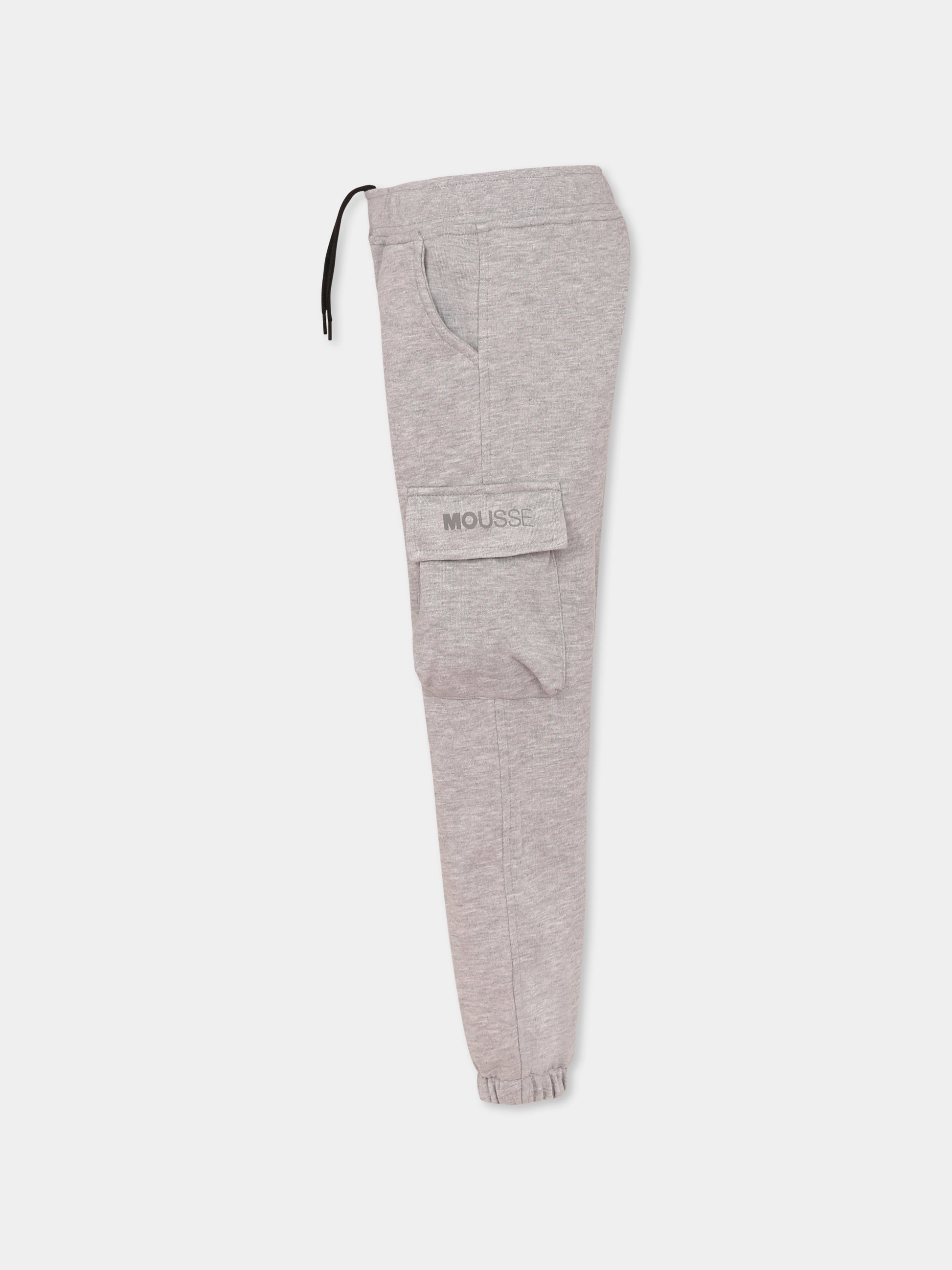 Pantaloni grigi per bambino con logo,Mousse Kids,SKPCML