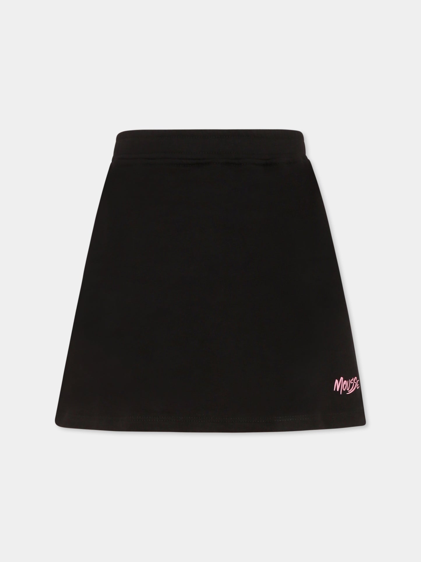 Gonna nera per bambina con logo,Mousse Kids,SKGGB