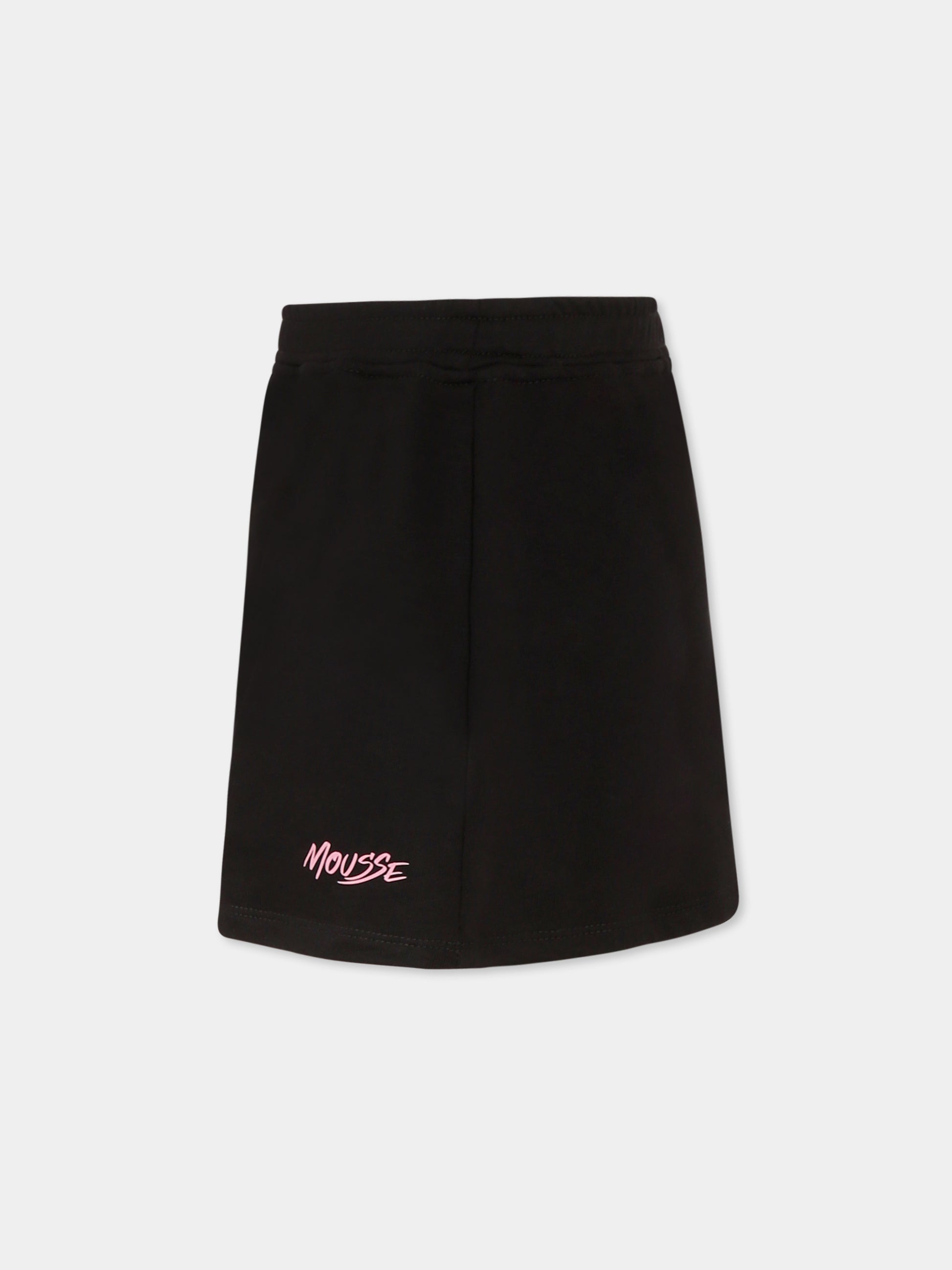 Gonna nera per bambina con logo,Mousse Kids,SKGGB