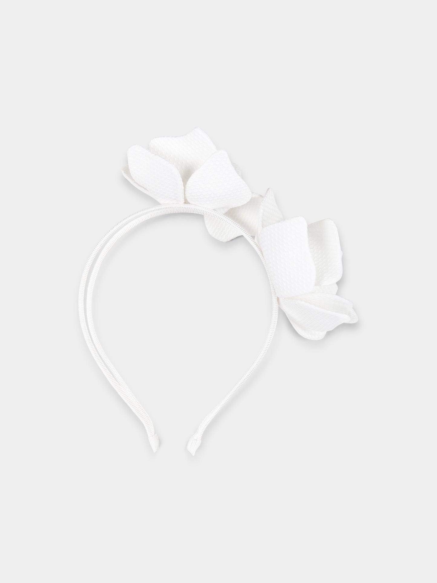 Cerchietto bianco per bambina con fiori,Raffaella,CERCHIETTO PER ABITO PANTELLERIA