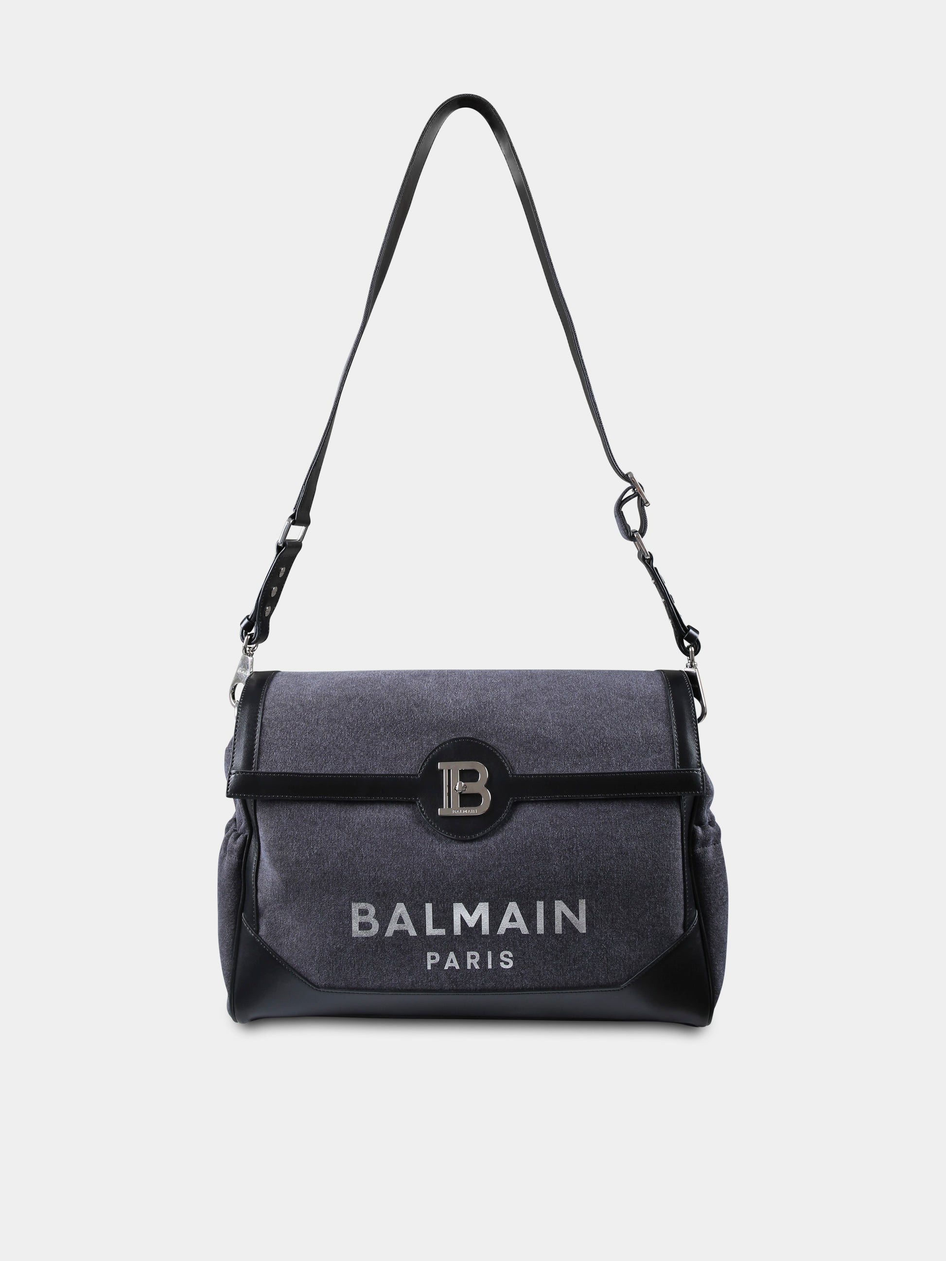 Sac à langer gris pour bébé enfants avec logo,Balmain Kids,BT0618 Z0042 808