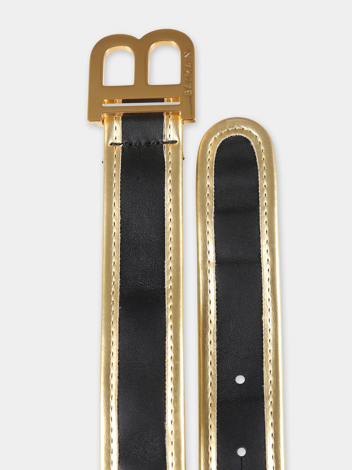 Cintura nera per bambina con logo,Balmain Kids,BT0Q61 Z0847 930OR