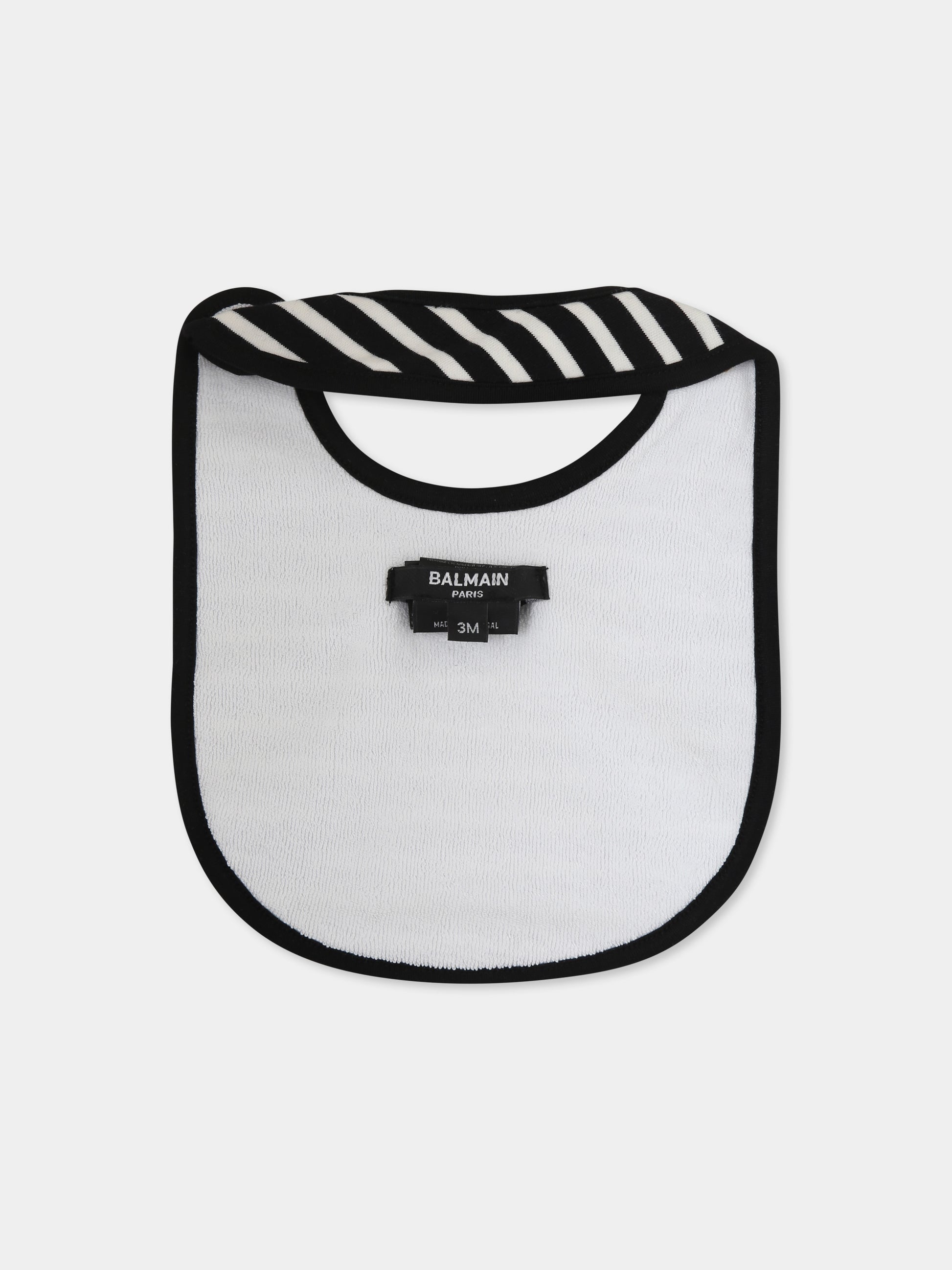 Set bavaglini multicolor per neonati con logo,Balmain Kids,BTB580 Z1571 102NE