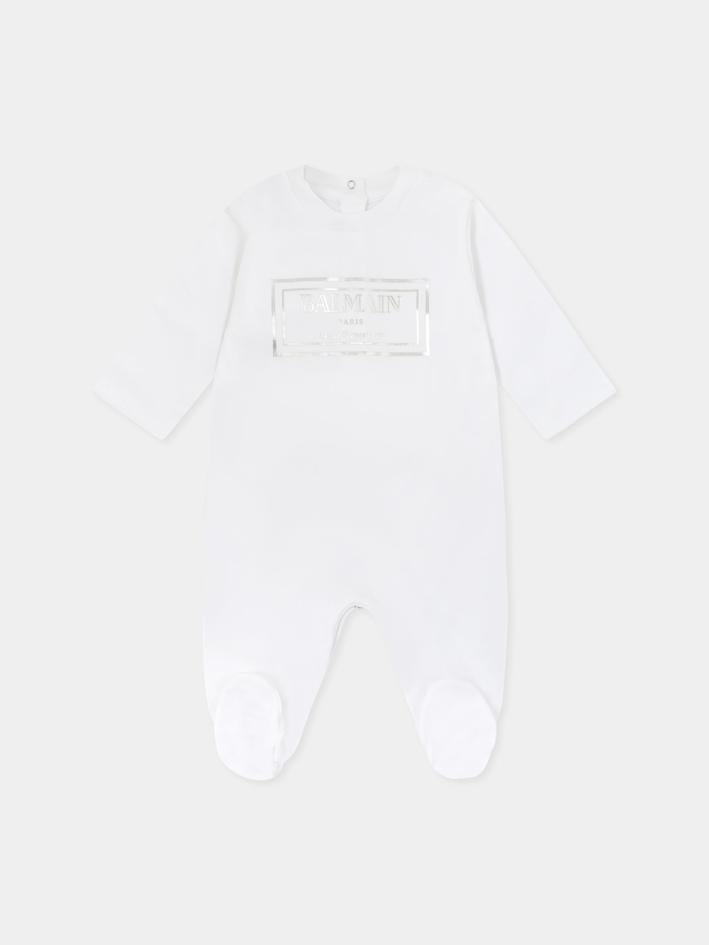 Set tutina bianco per neonati con logo,Balmain Kids,BTB610 Z1763 100AG