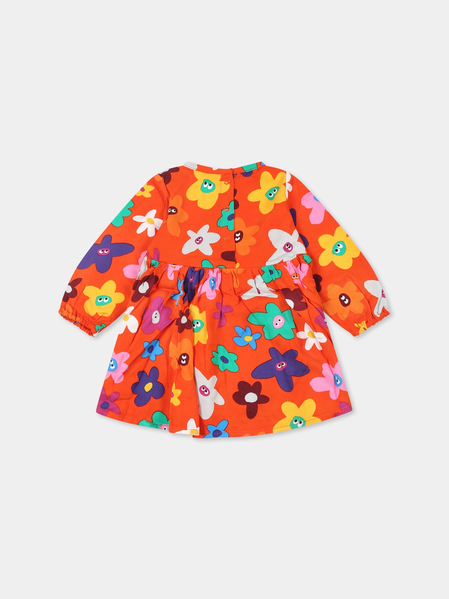 Vestito arancione per neonata con stampa floreale,Stella Mccartney Kids,TT1171 Z1252 437MC