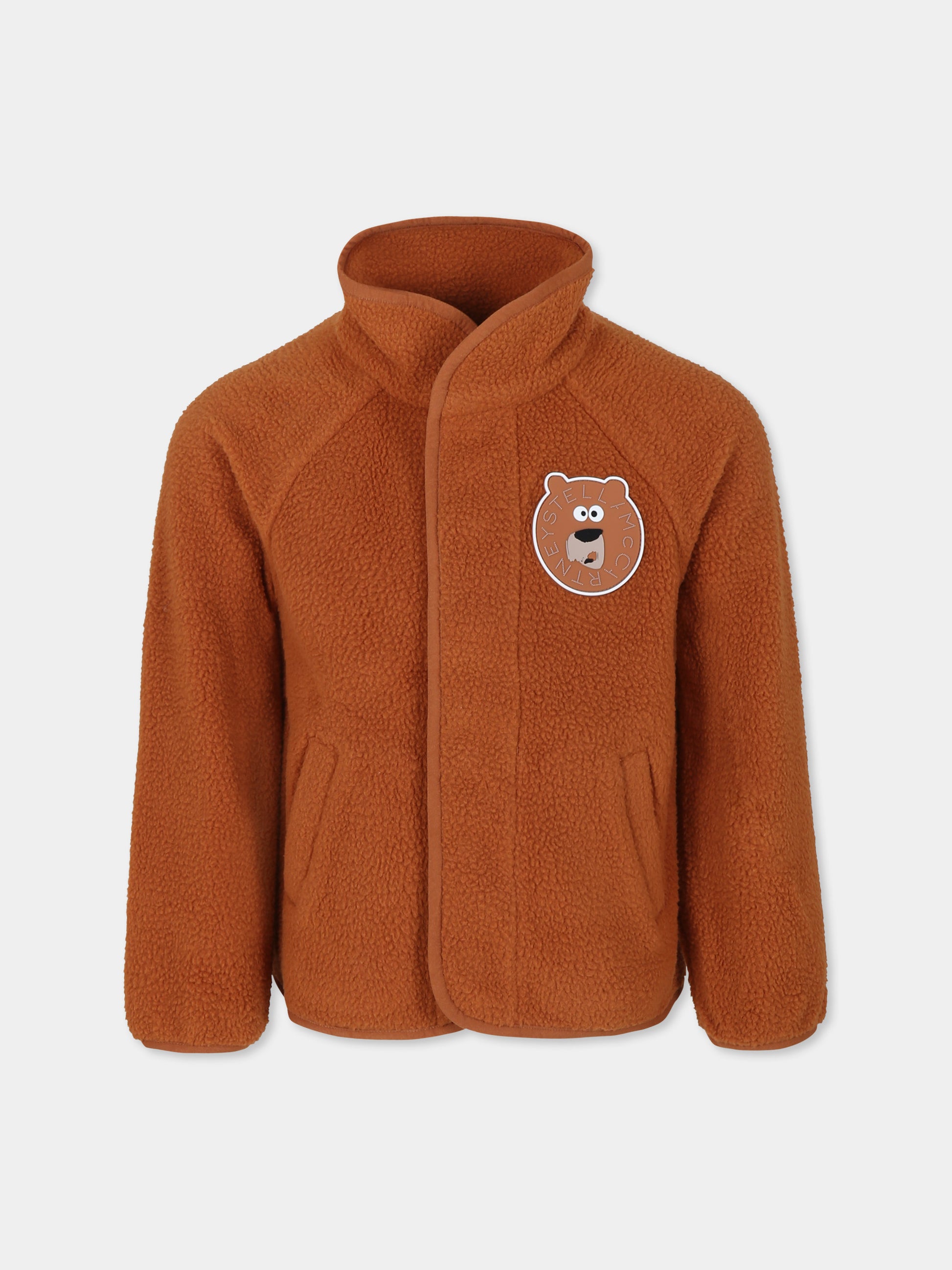 Felpa marrone per bambino con orso,Stella Mccartney Kids,TT4Q30 Z0624 312