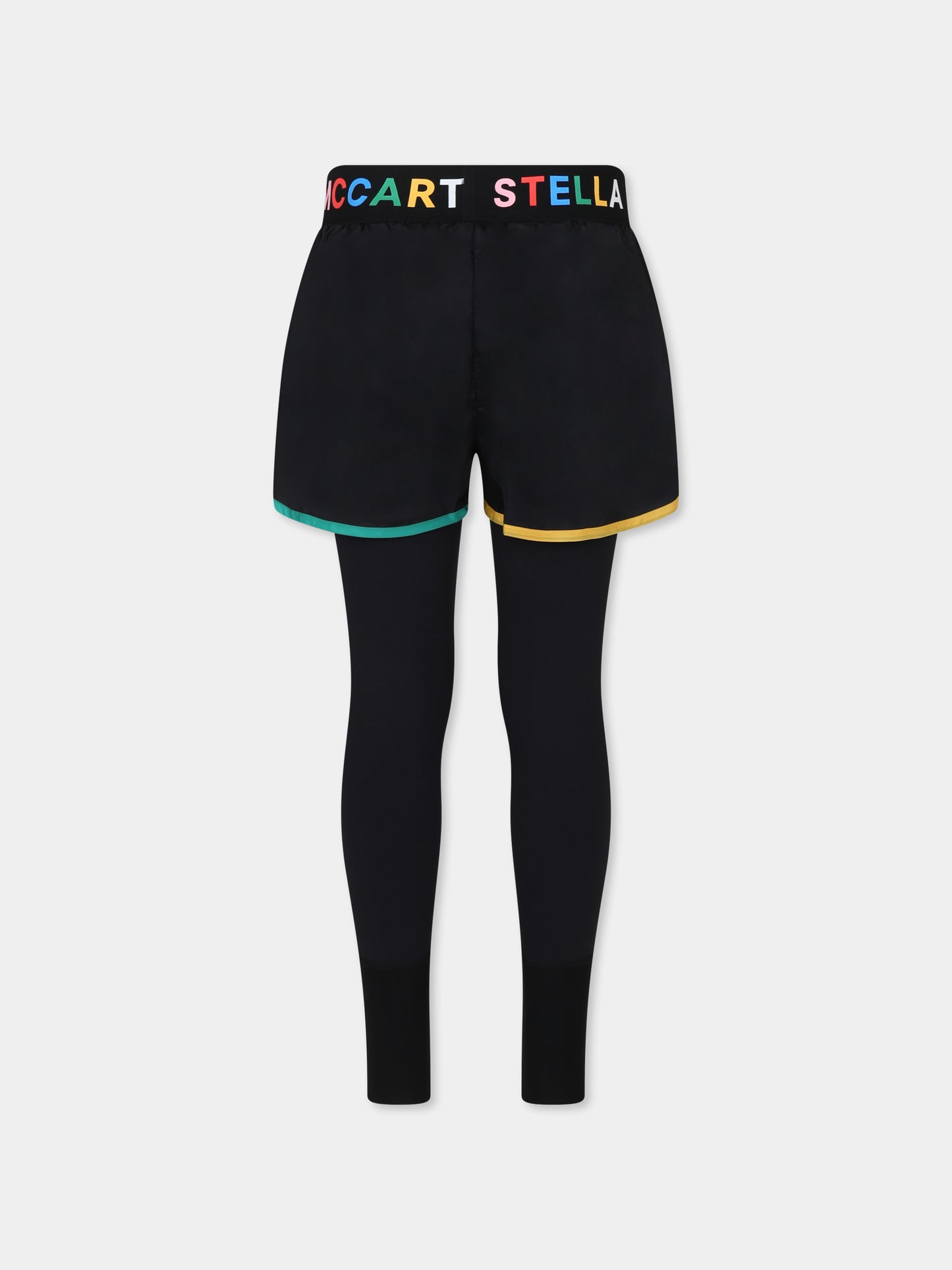 Leggings neri per bambina con logo,Stella Mccartney Kids,TT6A30 Z0439 930